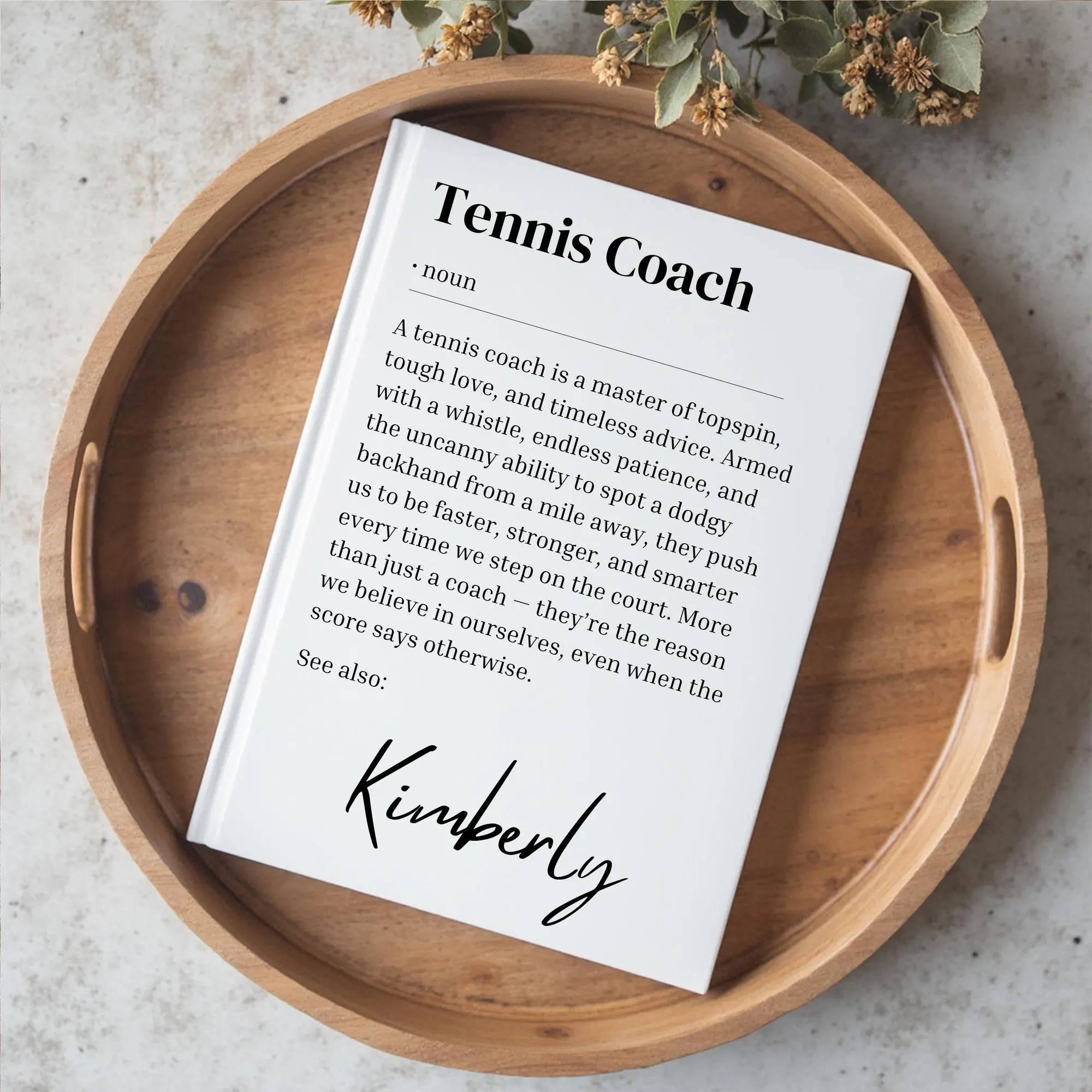 Personalized Tennis Coach Gift, Tennis Journal, Custom Gift for Tennis Player, Teacher Appreciation - image 3