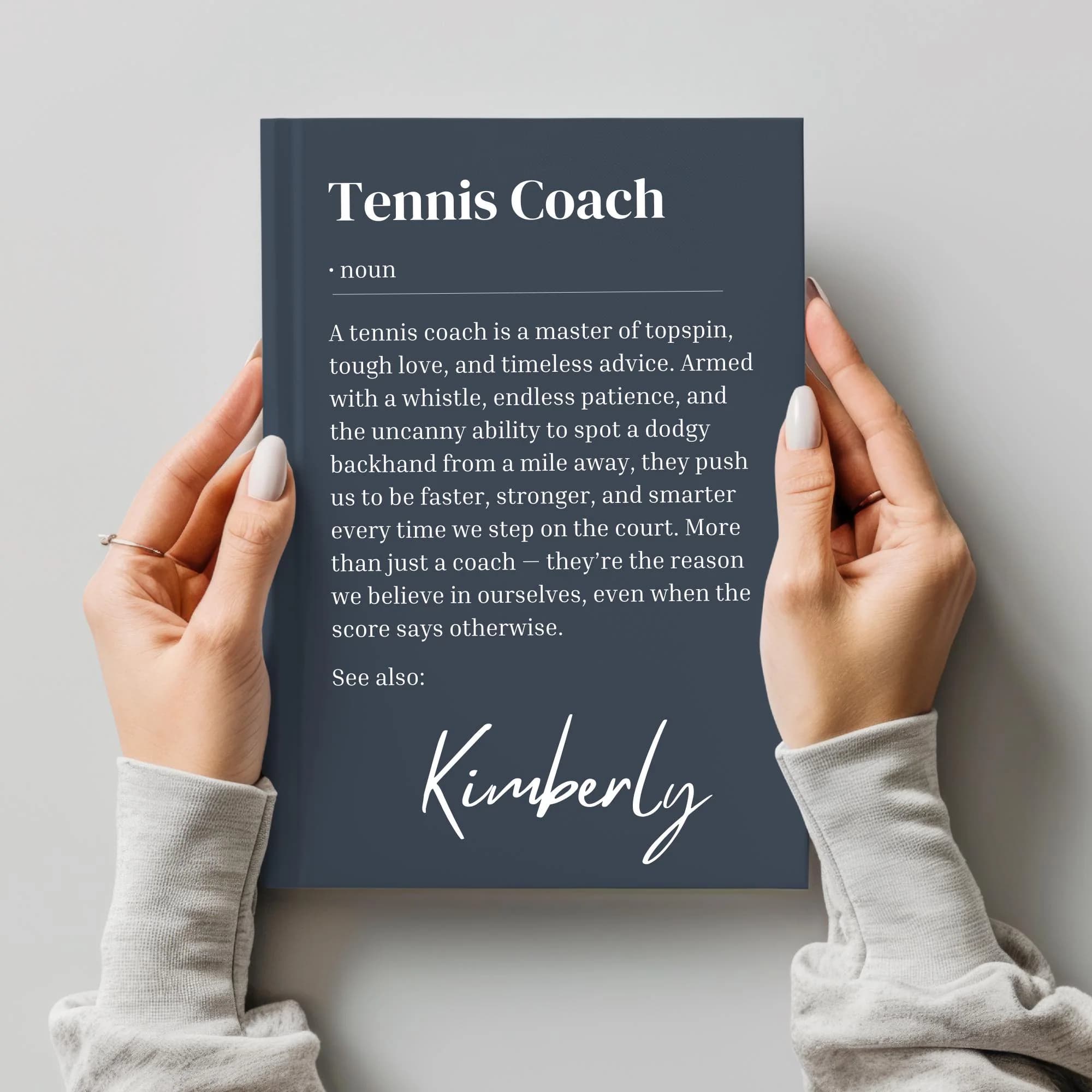 Personalized Tennis Coach Gift, Tennis Journal, Custom Gift for Tennis Player, Teacher Appreciation