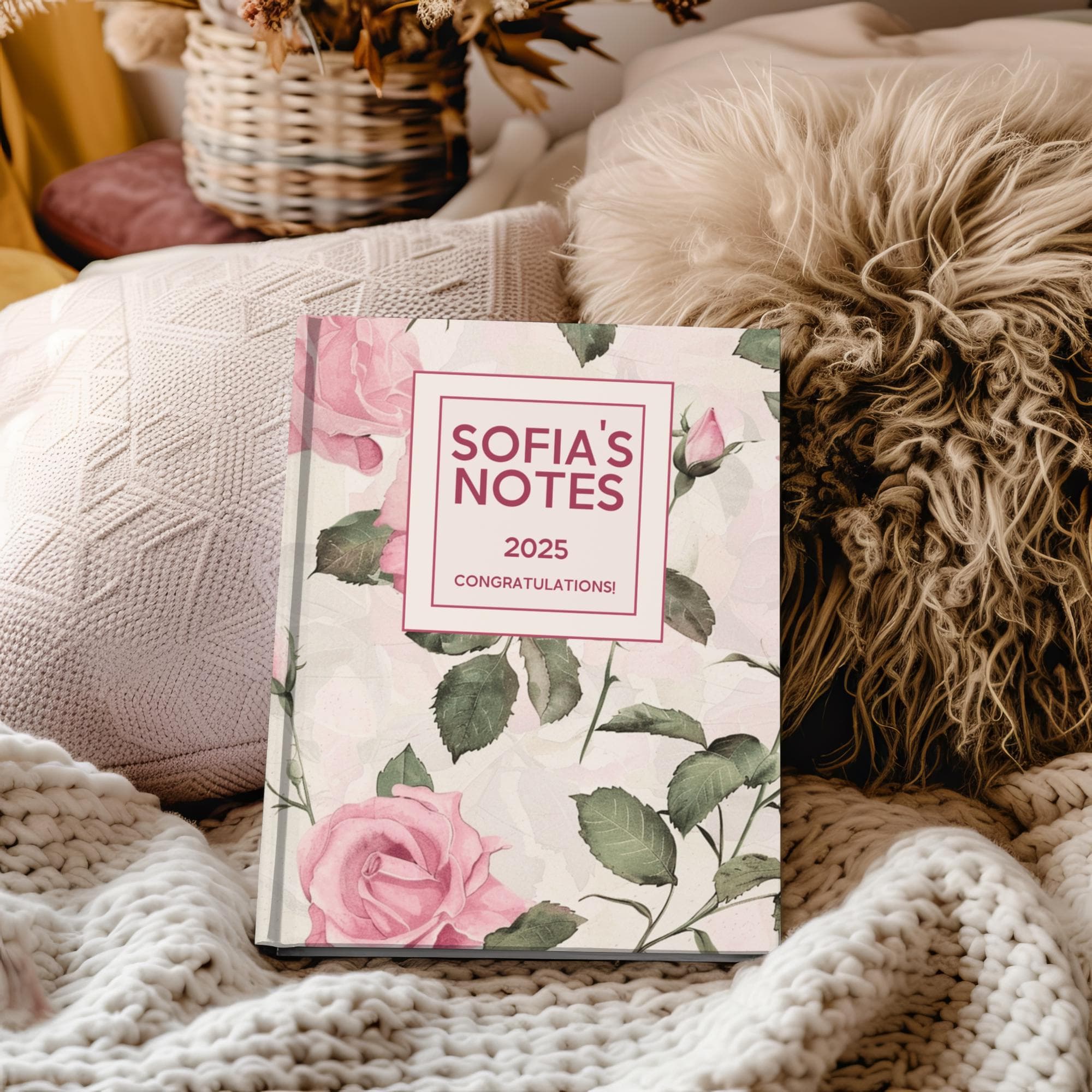 Personalized Birth Month Flower Notebook, Birth Month Pattern, Watercolor Flower Journal, Custom Name, Birthday Gift, Stocking Filler, - image 3
