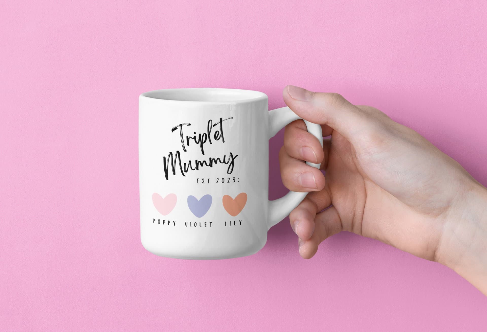 Triplets Mum to be, New mum, Christmas, Mothers Day Mug, Gift for Mum, Mum Birthday Gift, Triplet Mum, Present, Personalised, Custom Names,