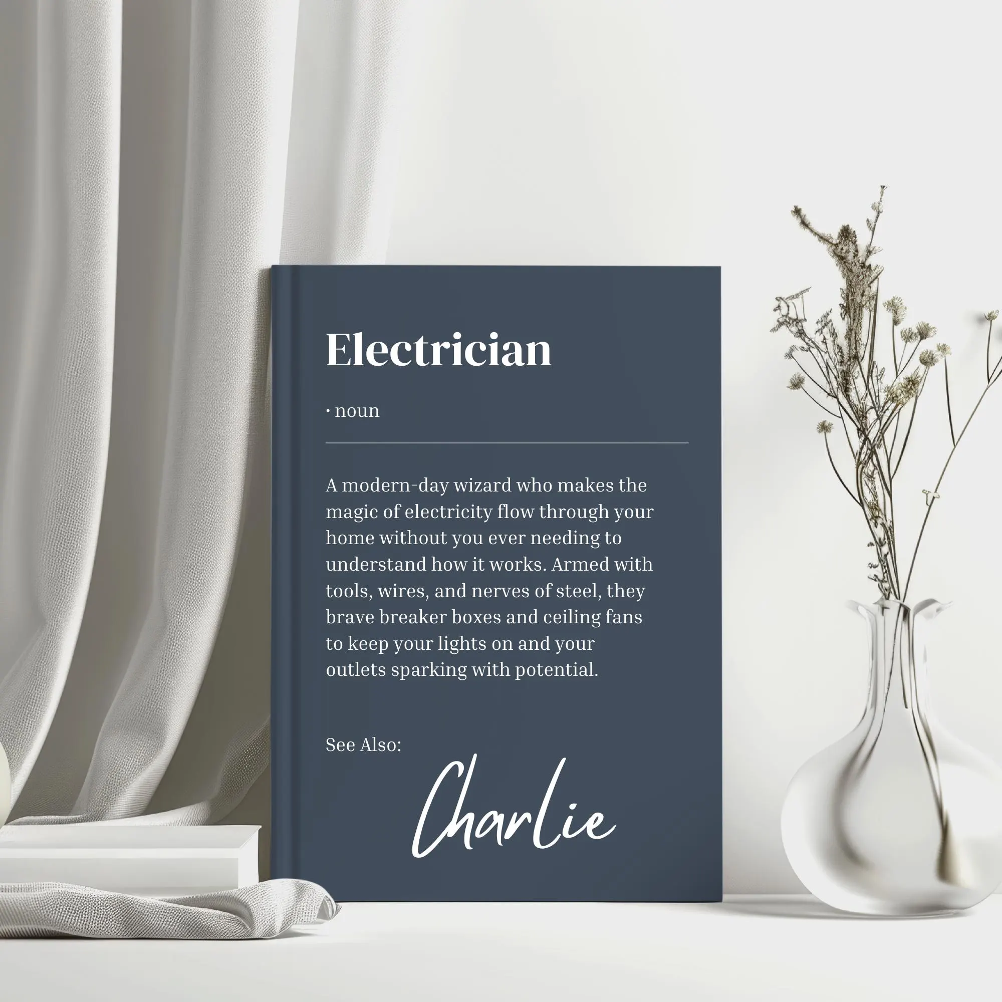 Funny Personalized Electrician Gift Notebook, Newly qualified, Gift For Colleague, keepsake, Hardback Journal - image 3