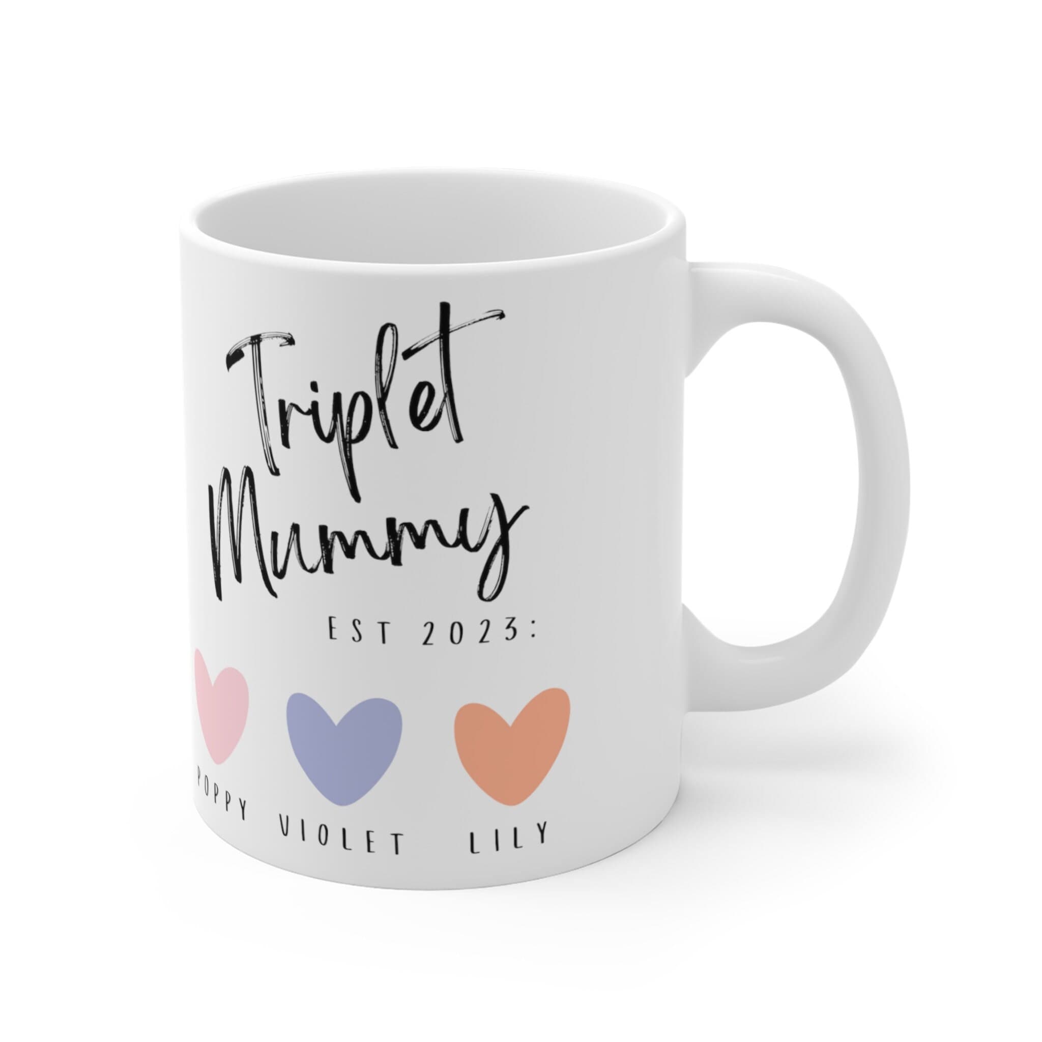 Triplets Mum to be, New mum, Christmas, Mothers Day Mug, Gift for Mum, Mum Birthday Gift, Triplet Mum, Present, Personalised, Custom Names, - image 5