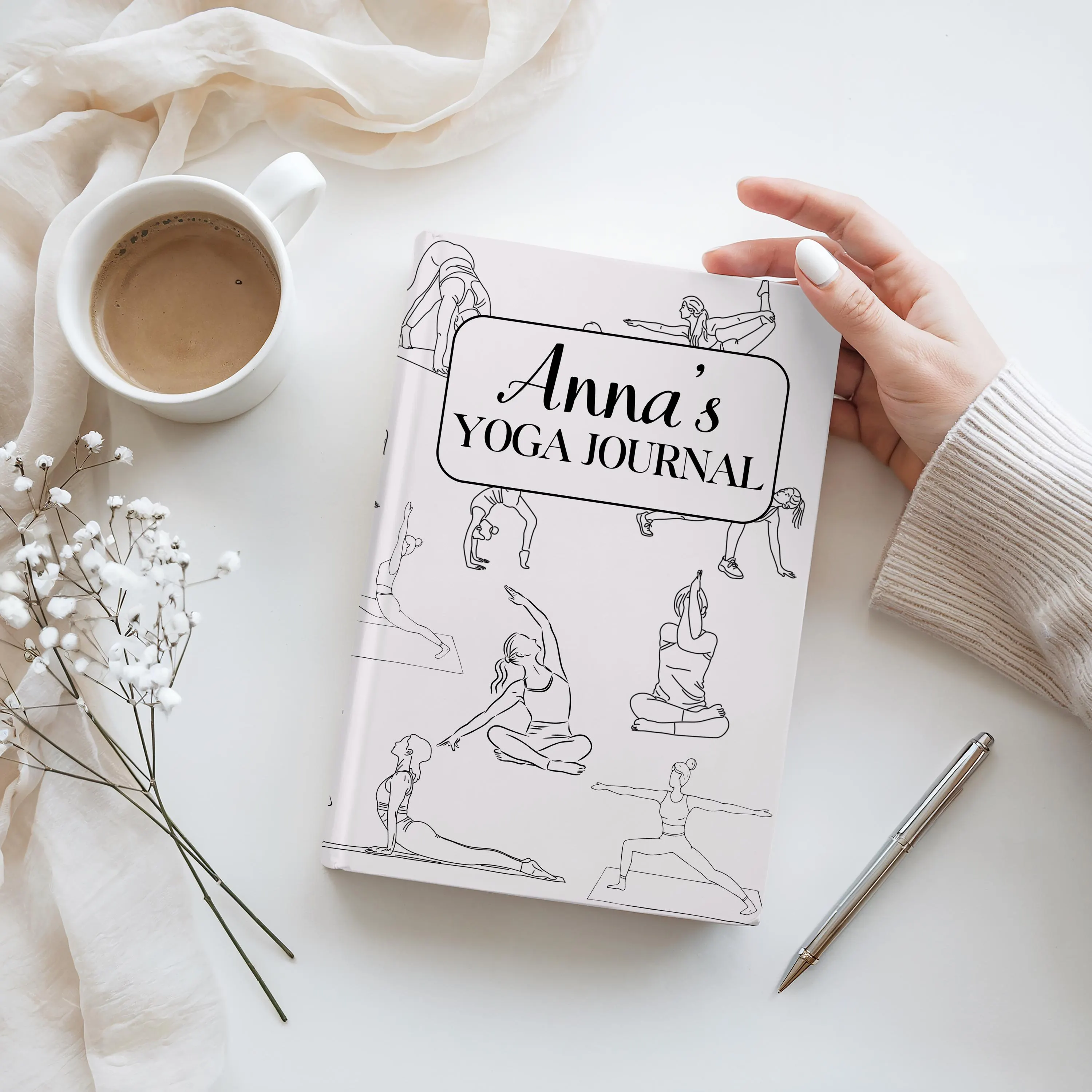 Personalized Yoga Journal, Yoga Instructor Gift, Custom Gift for Yoga Lover, Wellness Notebook, Yoga Notes, Yoga Planner - image 3
