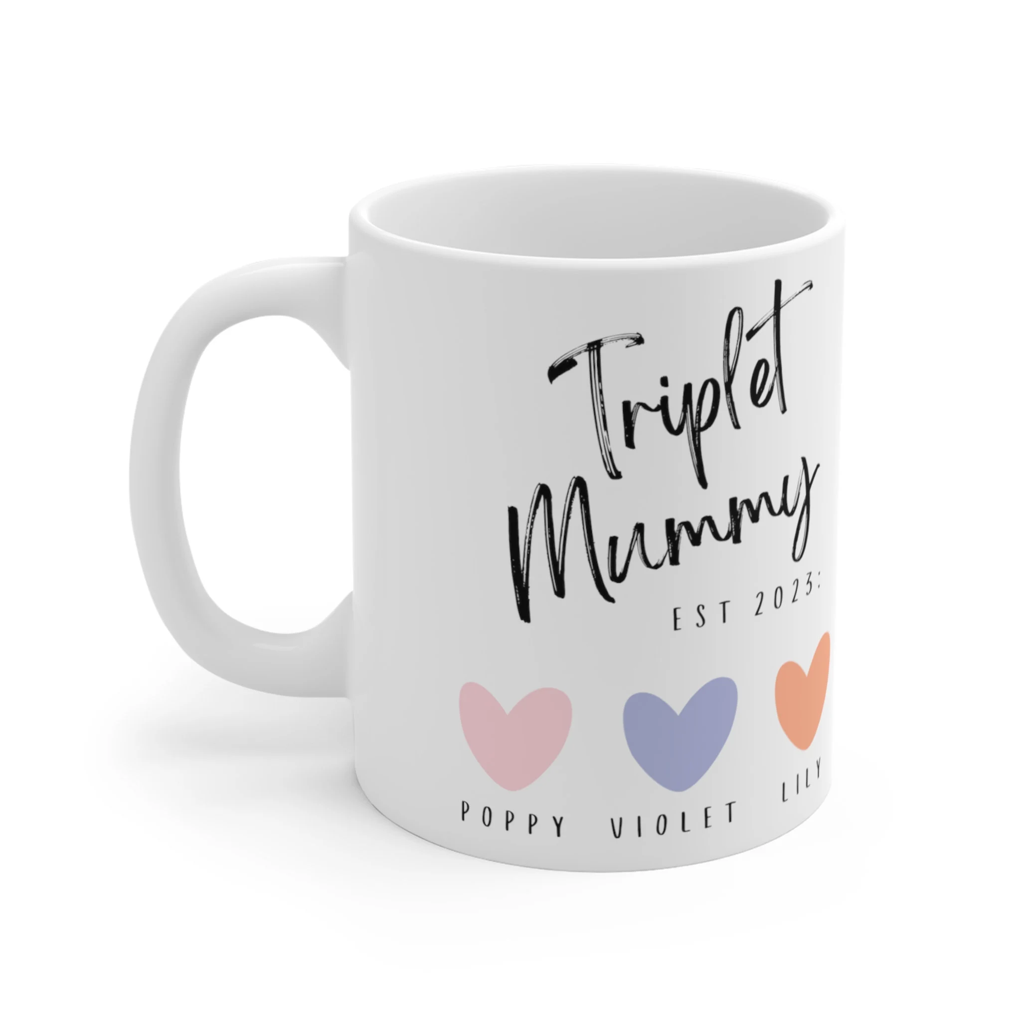 Triplets Mum to be, New mum, Christmas, Mothers Day Mug, Gift for Mum, Mum Birthday Gift, Triplet Mum, Present, Personalised, Custom Names, - image 3