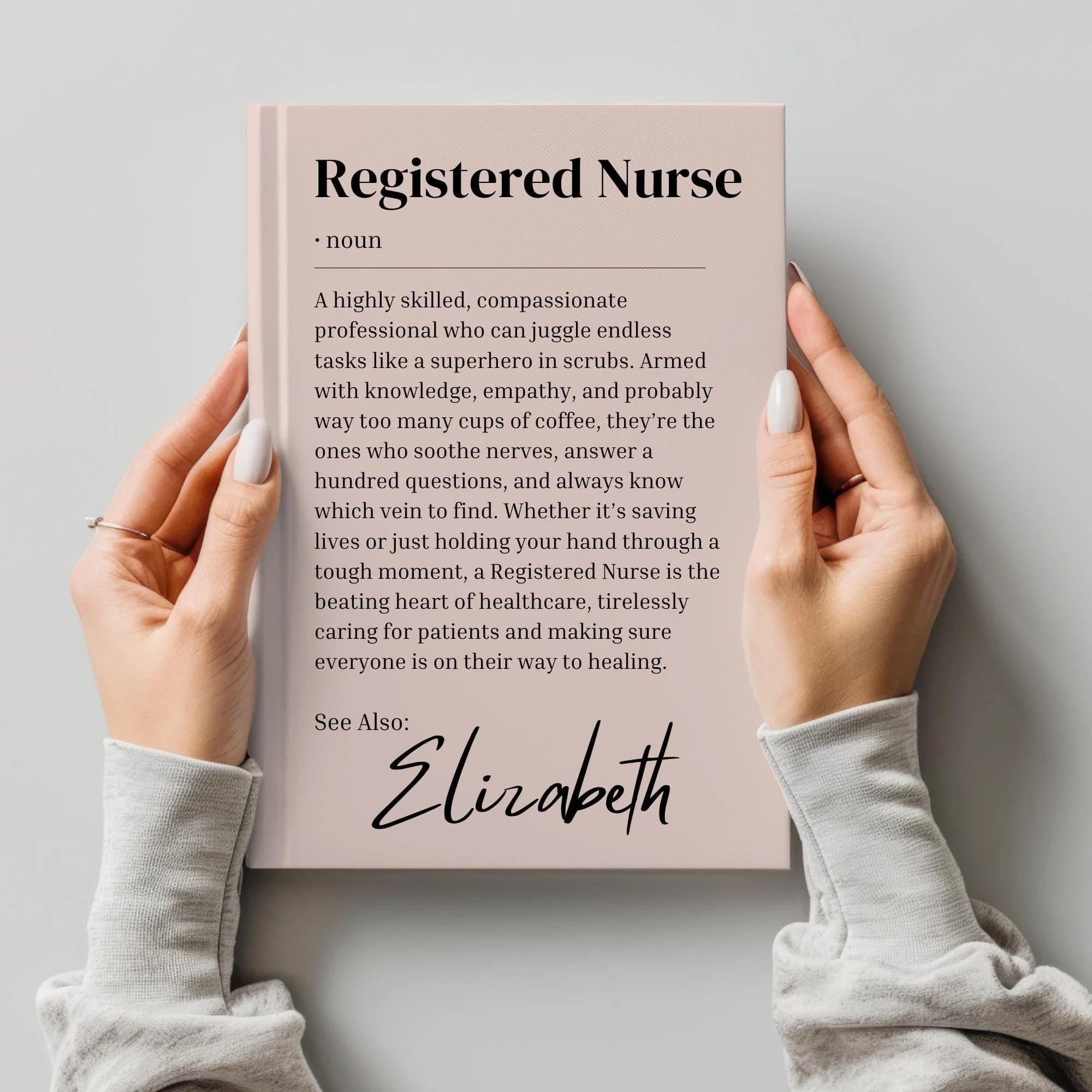 Funny Personalised Registered Nurse Gift Notebook, Nursing school graduation, Future Nurse present , Newly qualified, keepsake, RN Journal