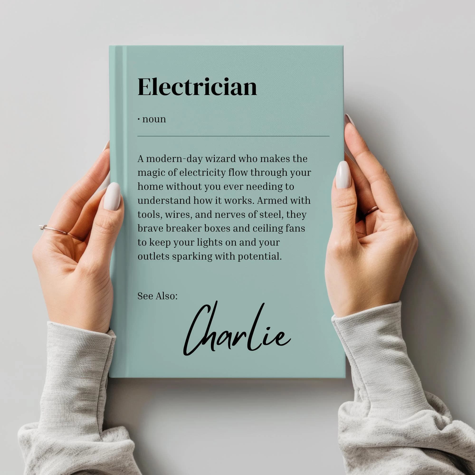 Funny Personalized Electrician Gift Notebook, Newly qualified, Gift For Colleague, keepsake, Hardback Journal