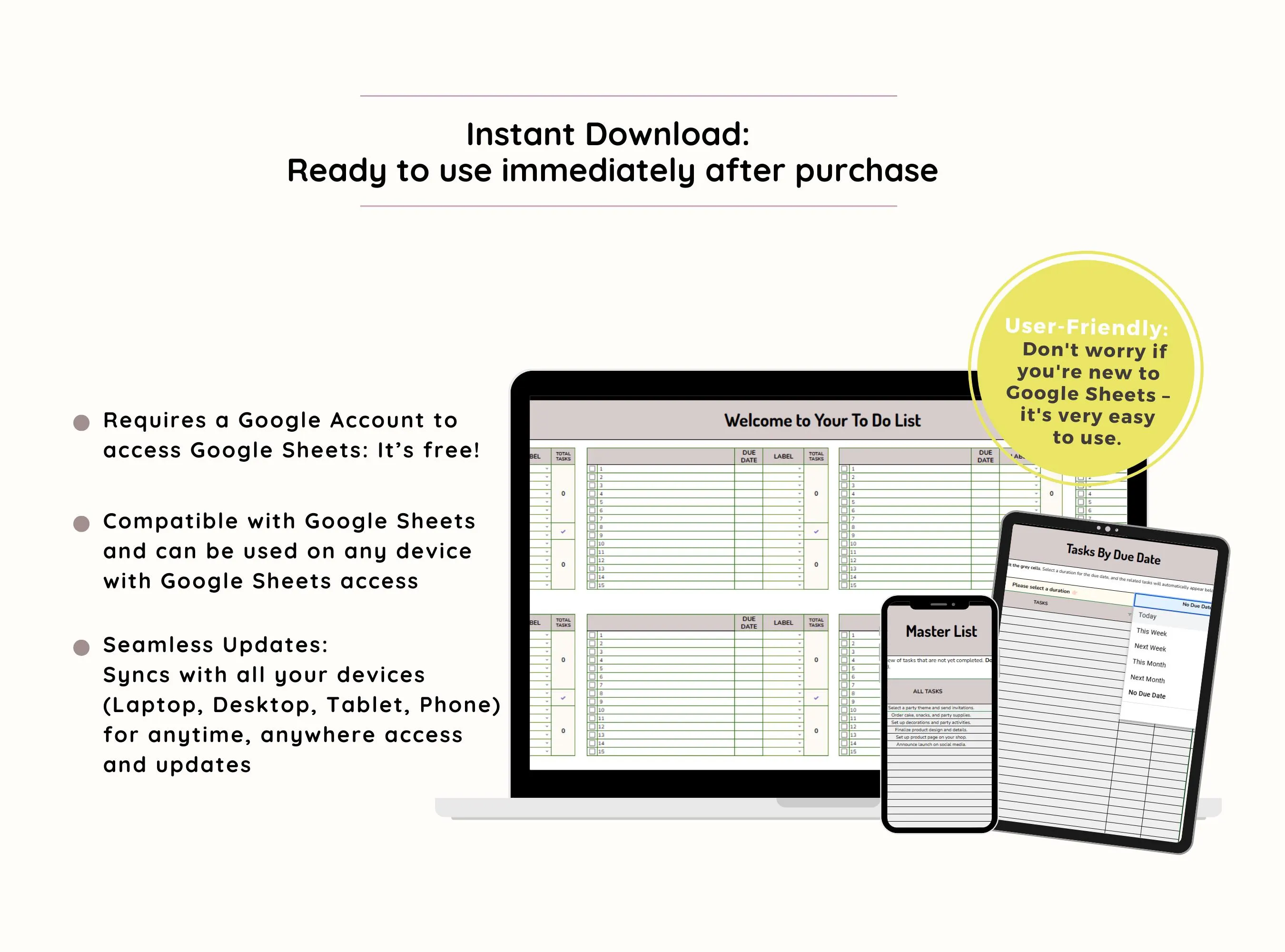 ADHD Task Tracker |To Do List Spreadsheet Template| Task Planner for ADHD Brain| Task Manager Google Sheets Template| Productivity Organizer - image 2