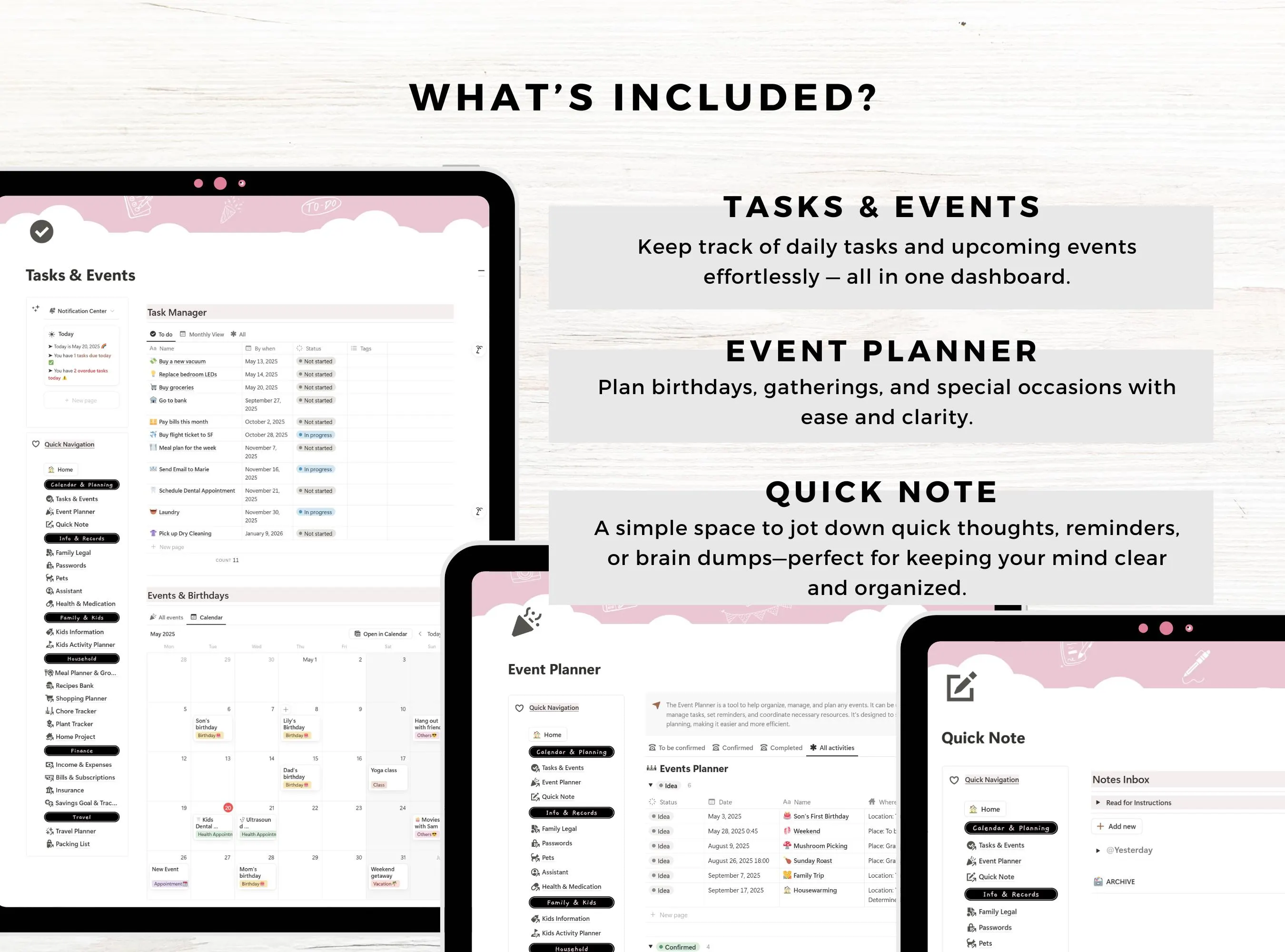 Notion Template Family Household Planner| Home Management Notion Planner| Family Planner Notion Dashboard| Home Organizer| Meal Planner - image 4