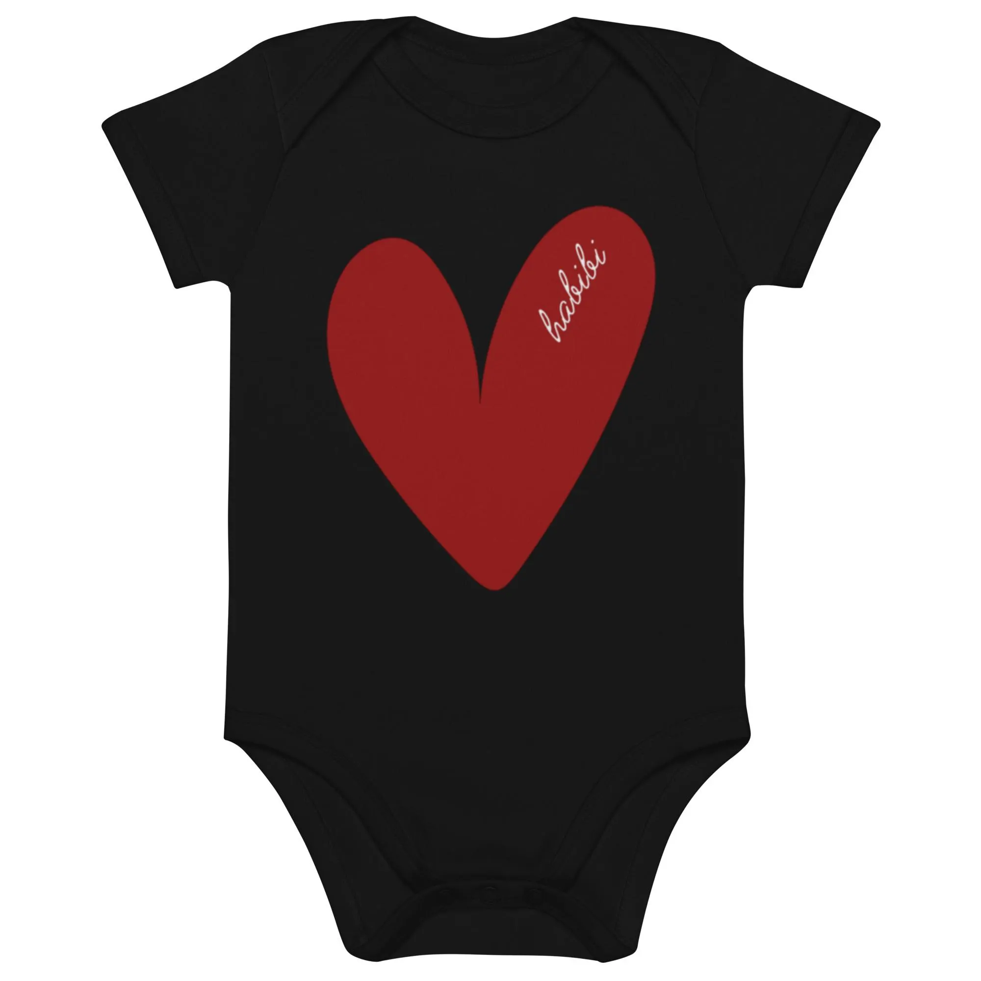 Habibi Baby Bodysuit Organic Cotton | Arabic Baby Outfit | Minimal Heart Onesie | Baby Shower Gift | Newborn Outfit | Soft Baby Clothes