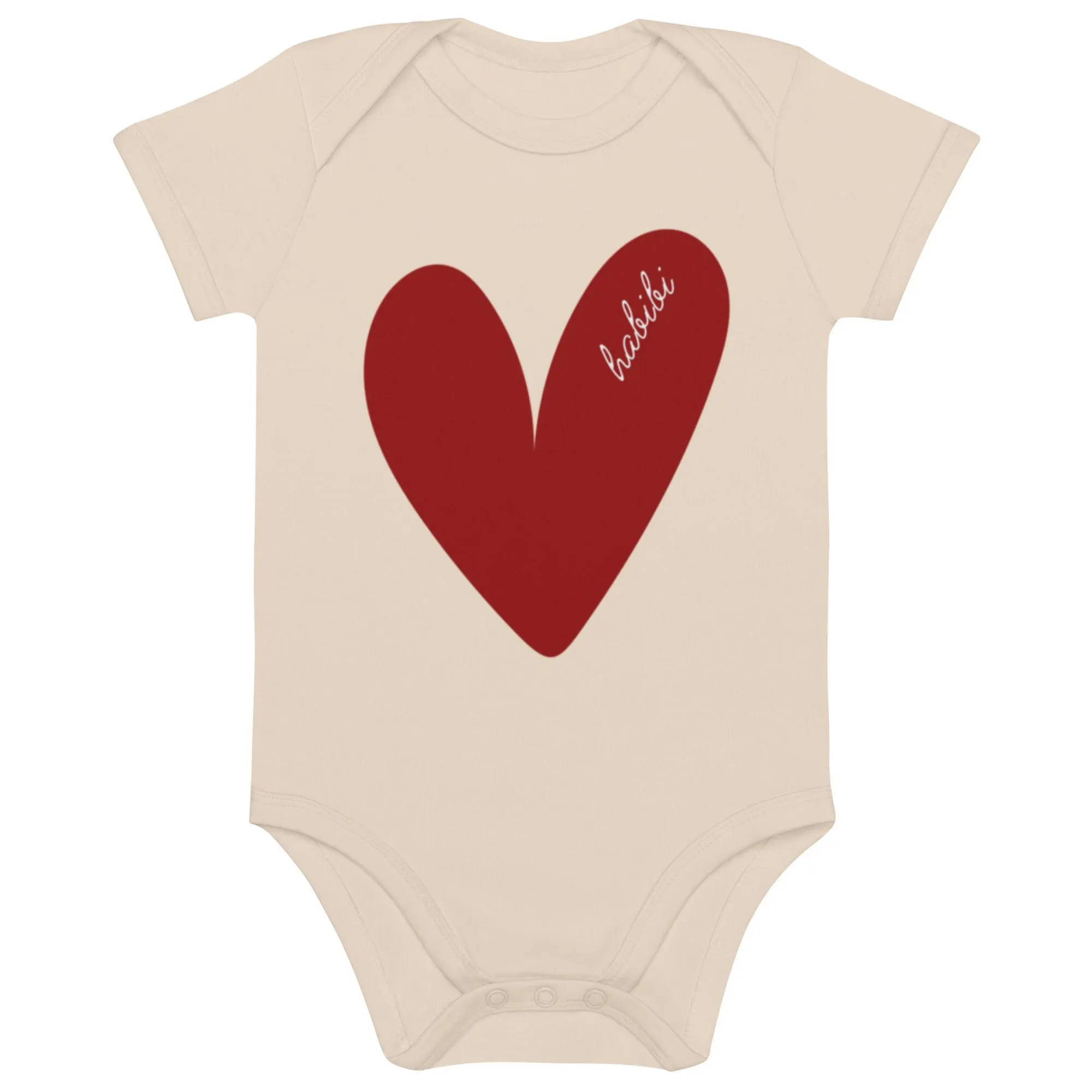 Habibi Baby Bodysuit Organic Cotton | Arabic Baby Outfit | Minimal Heart Onesie | Baby Shower Gift | Newborn Outfit | Soft Baby Clothes