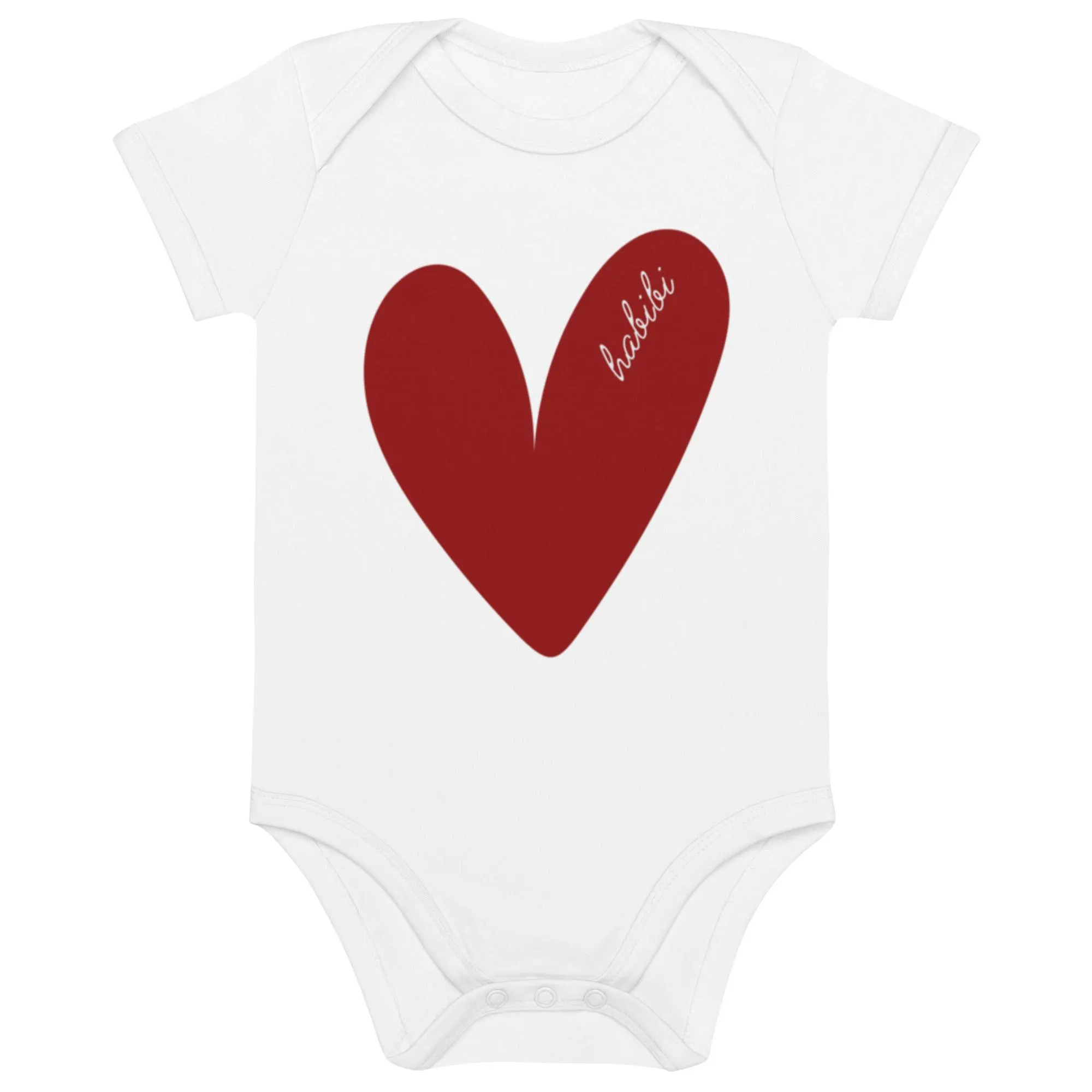 Habibi Baby Bodysuit Organic Cotton | Arabic Baby Outfit | Minimal Heart Onesie | Baby Shower Gift | Newborn Outfit | Soft Baby Clothes