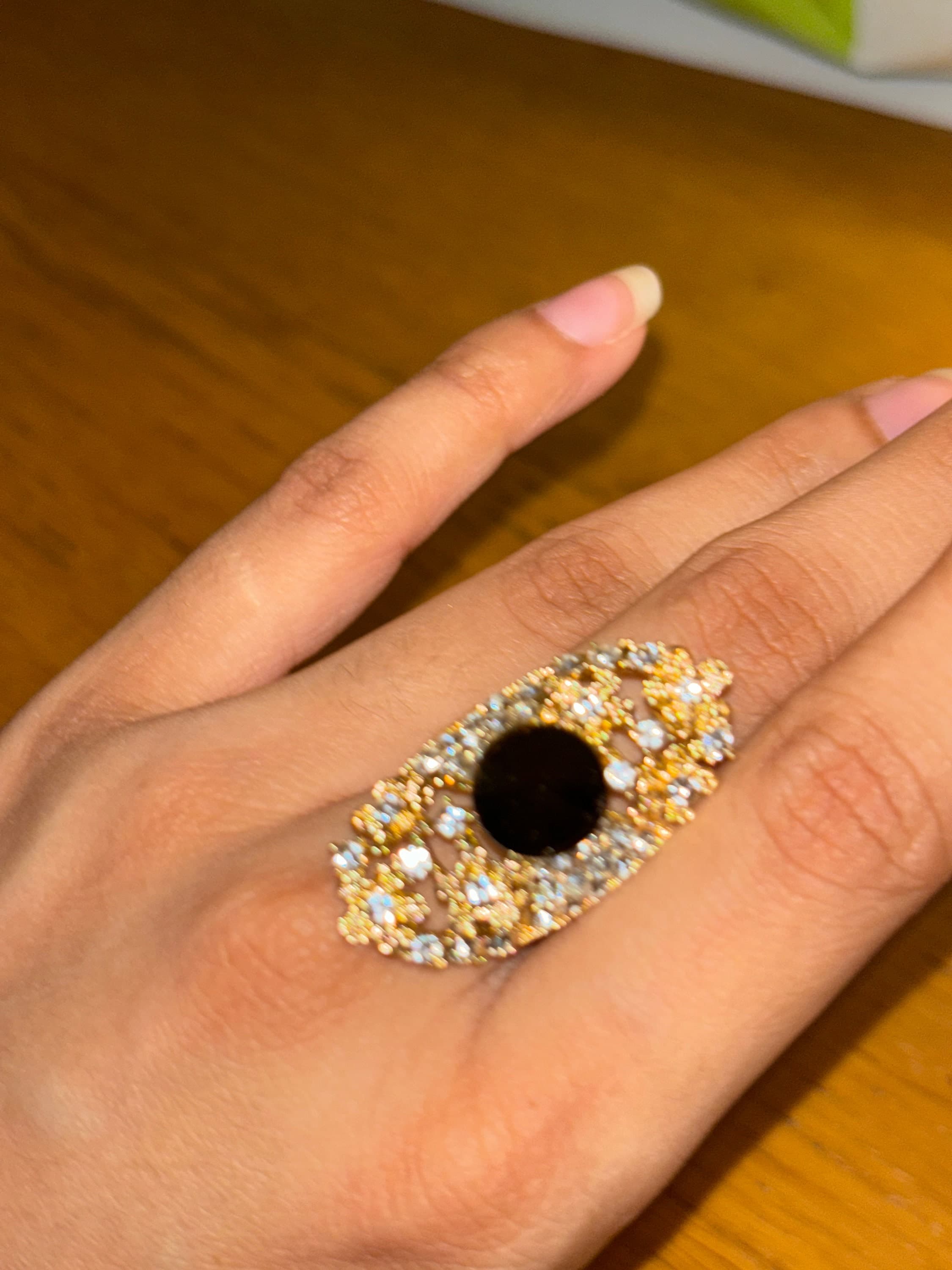 Black and Gold Ring /Pakistani Jewellery Set/Y2K/Indian Jewellery