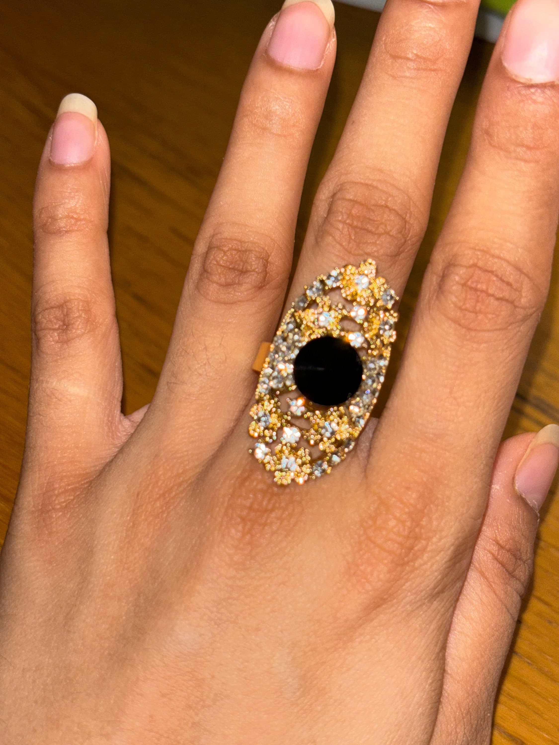 Black and Gold Ring /Pakistani Jewellery Set/Y2K/Indian Jewellery - image 4