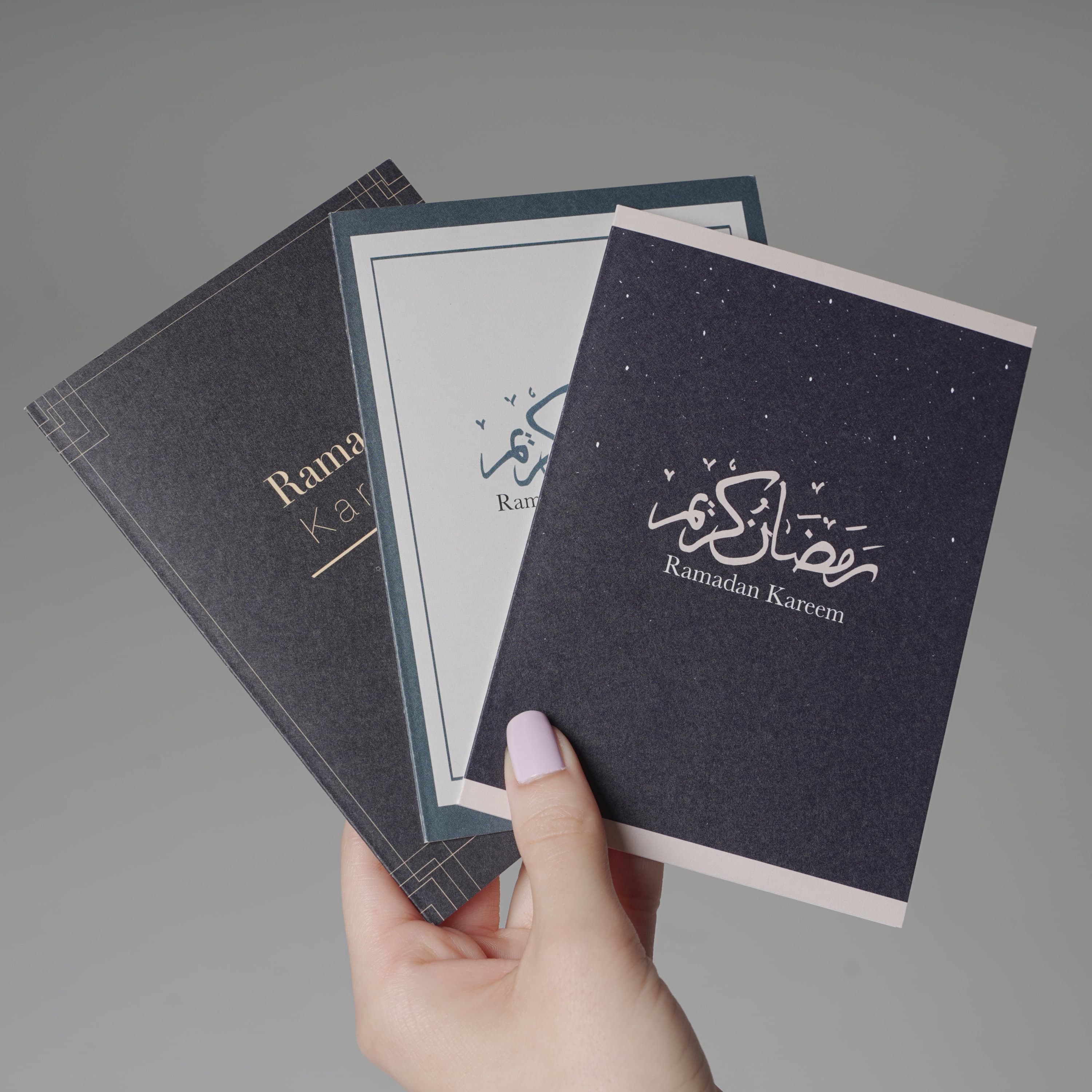 Ramadan Kareem Cards : Pack of 3  -   Ramadan Greeting Cards,Ramadan Kareem Cards,Elegant Ramadan Cards
