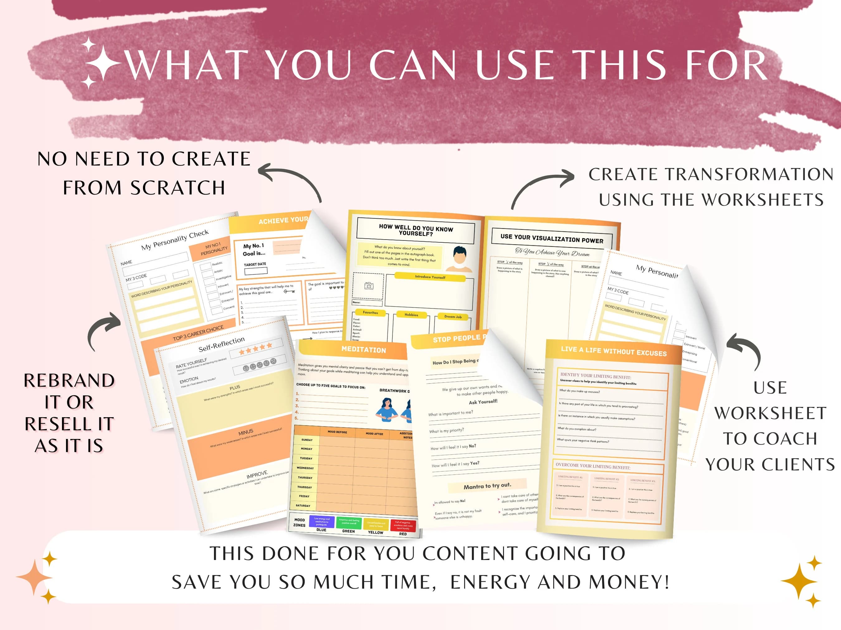 Life Coaching Worksheet Canva Template: Brandable Goal Setting (Digital Download) - image 4
