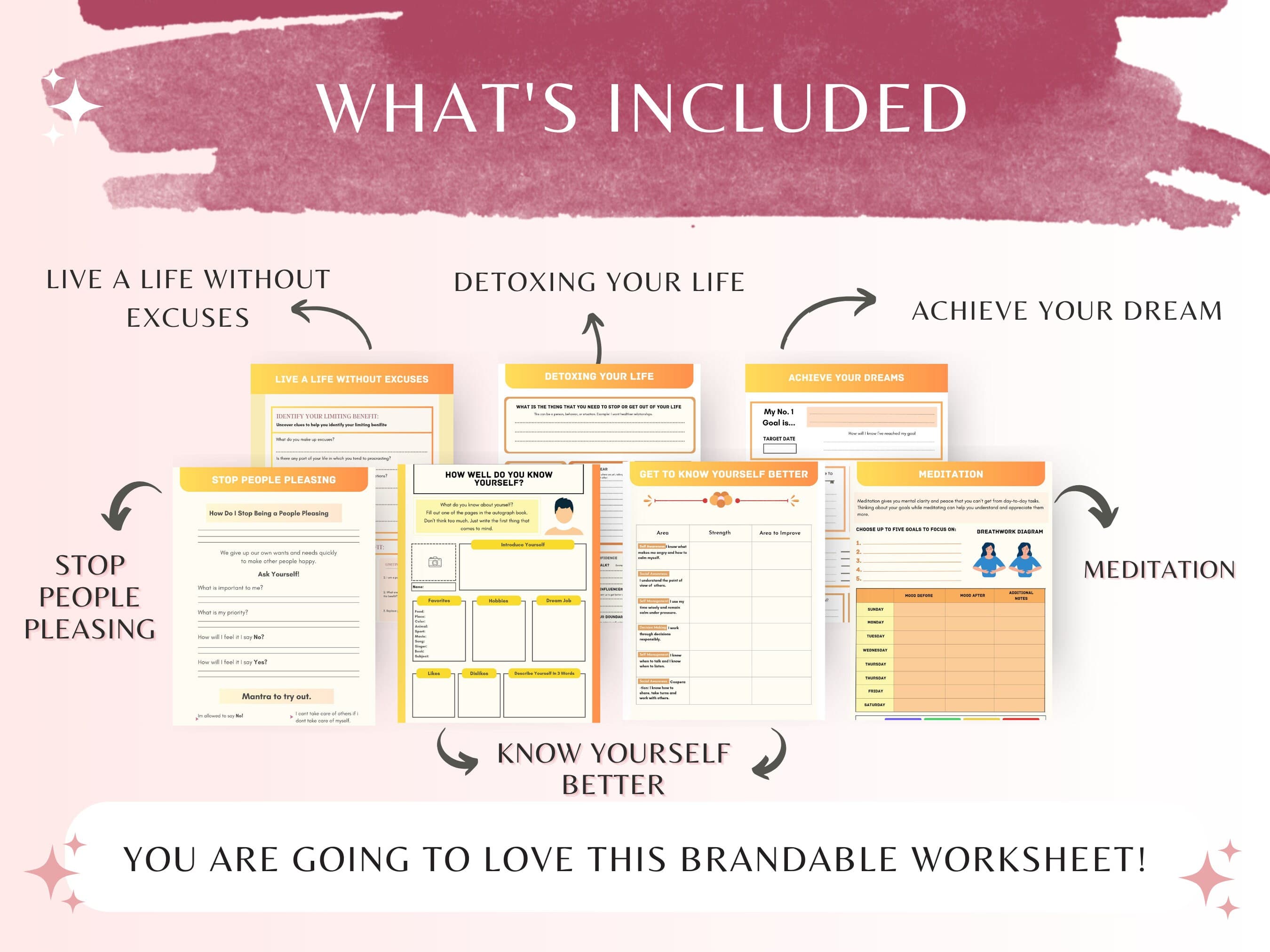 Life Coaching Worksheet Canva Template: Brandable Goal Setting (Digital Download) - image 3