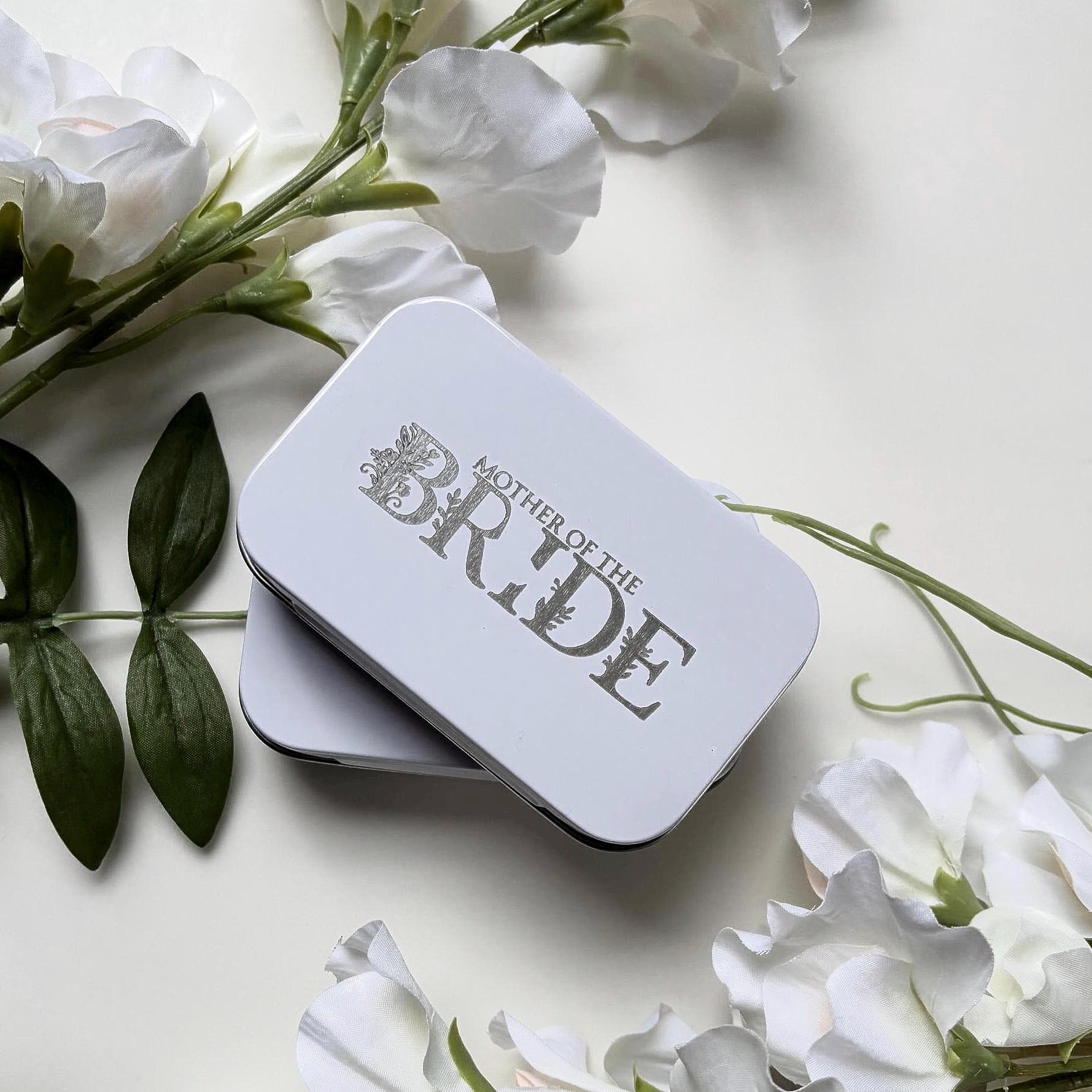 Mother of the Bride Engraved Tin, Personalised Wedding Gift, Bride’s Mum Keepsake Box, Mother of the Bride Gift, Wedding Day Keepsake - image 5