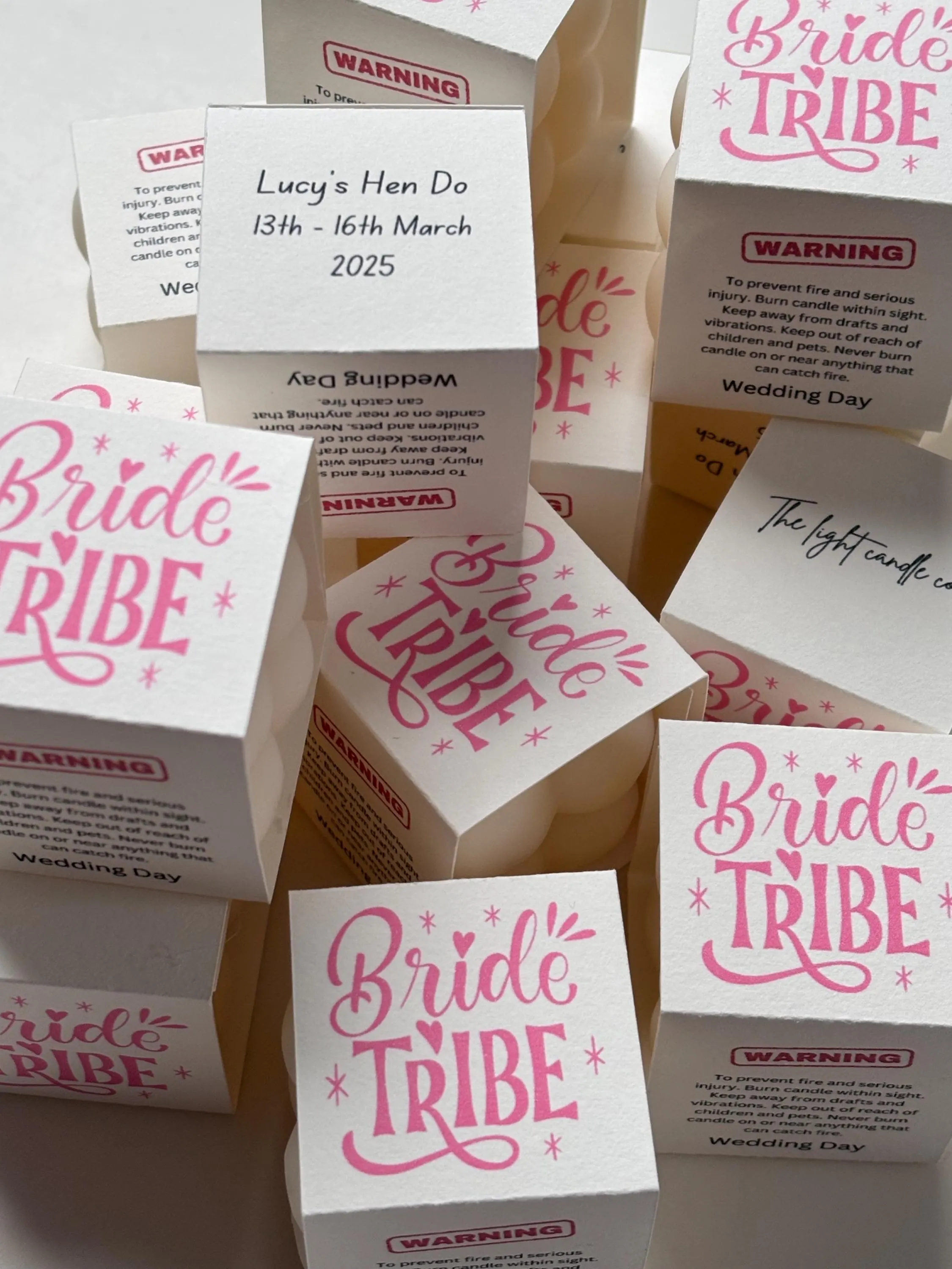 Bridal Shower Favors , Bride To be, Team Bride Handmade Unique Favors, Mini Personalised Bubble Candles, Bridal / Hen Party Candle Favour’s - image 4