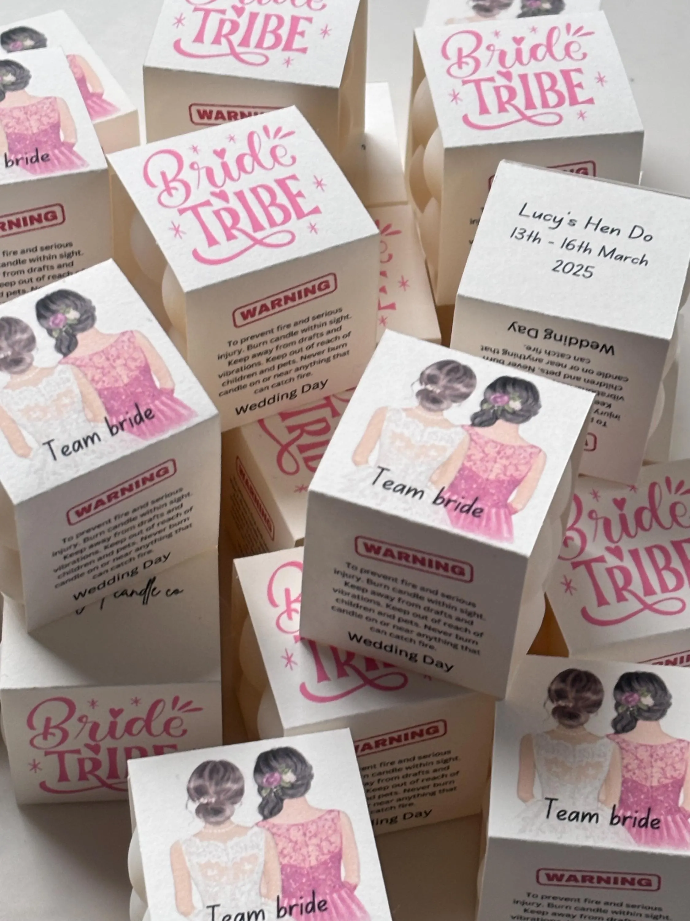Bridal Shower Favors , Bride To be, Team Bride Handmade Unique Favors, Mini Personalised Bubble Candles, Bridal / Hen Party Candle Favour’s - image 3