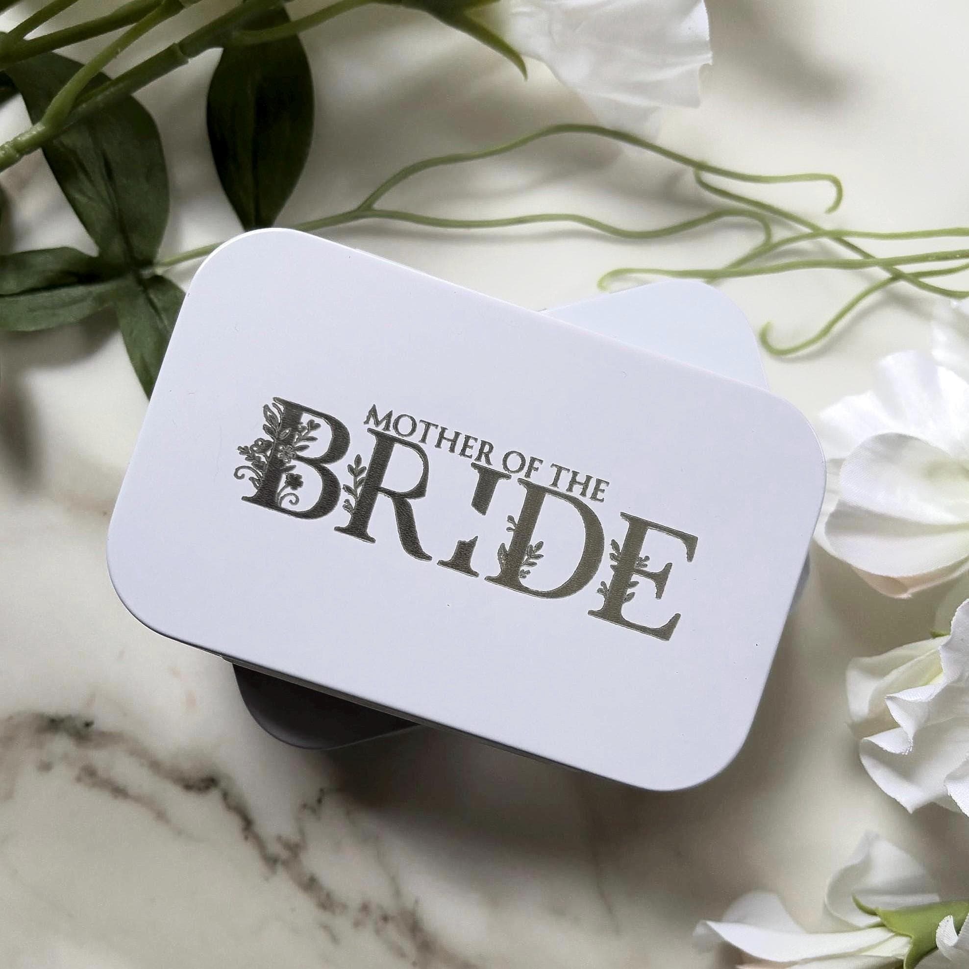 Mother of the Bride Engraved Tin, Personalised Wedding Gift, Bride’s Mum Keepsake Box, Mother of the Bride Gift, Wedding Day Keepsake
