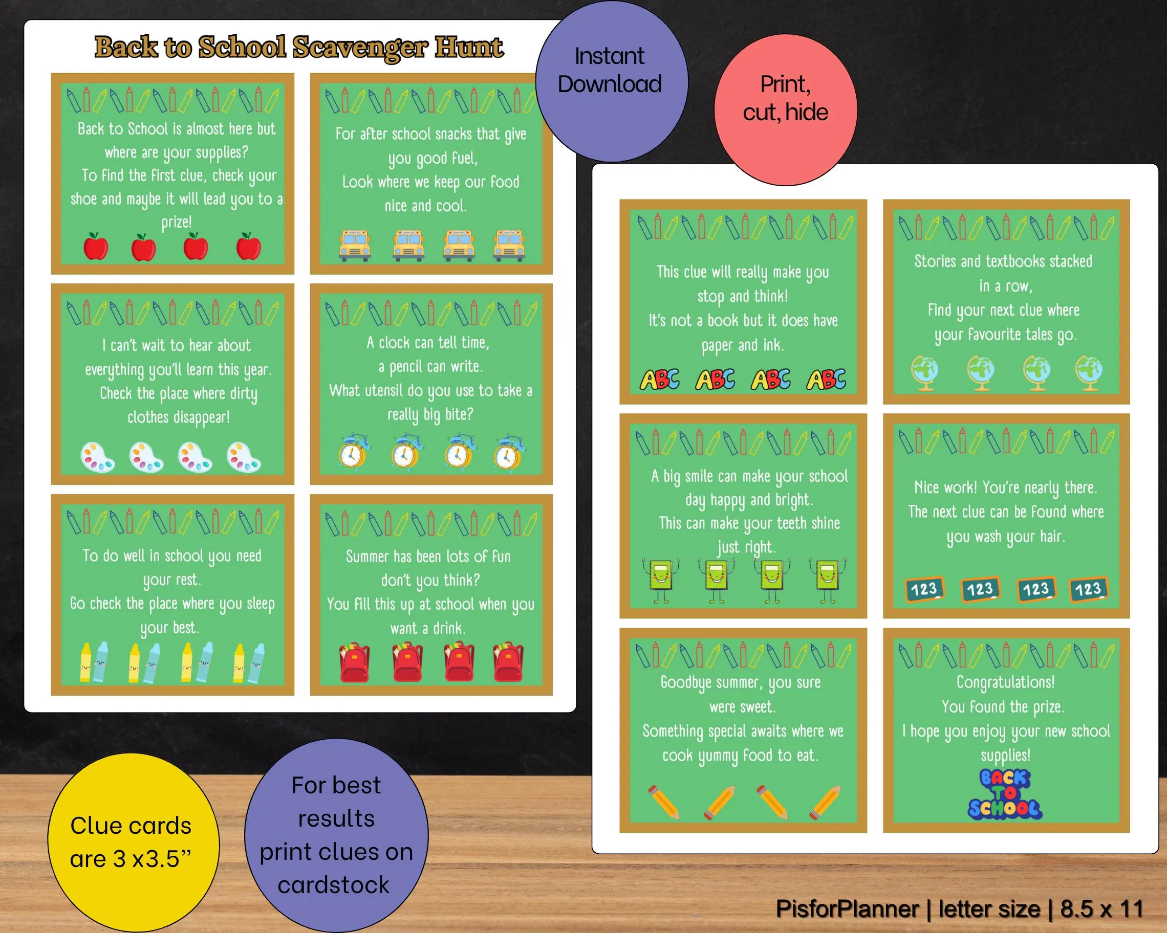 Back to School Scavenger Hunt for Kids, Indoor Treasure Hunt, Fun Back to School Game, Printable Kids Activity - image 3