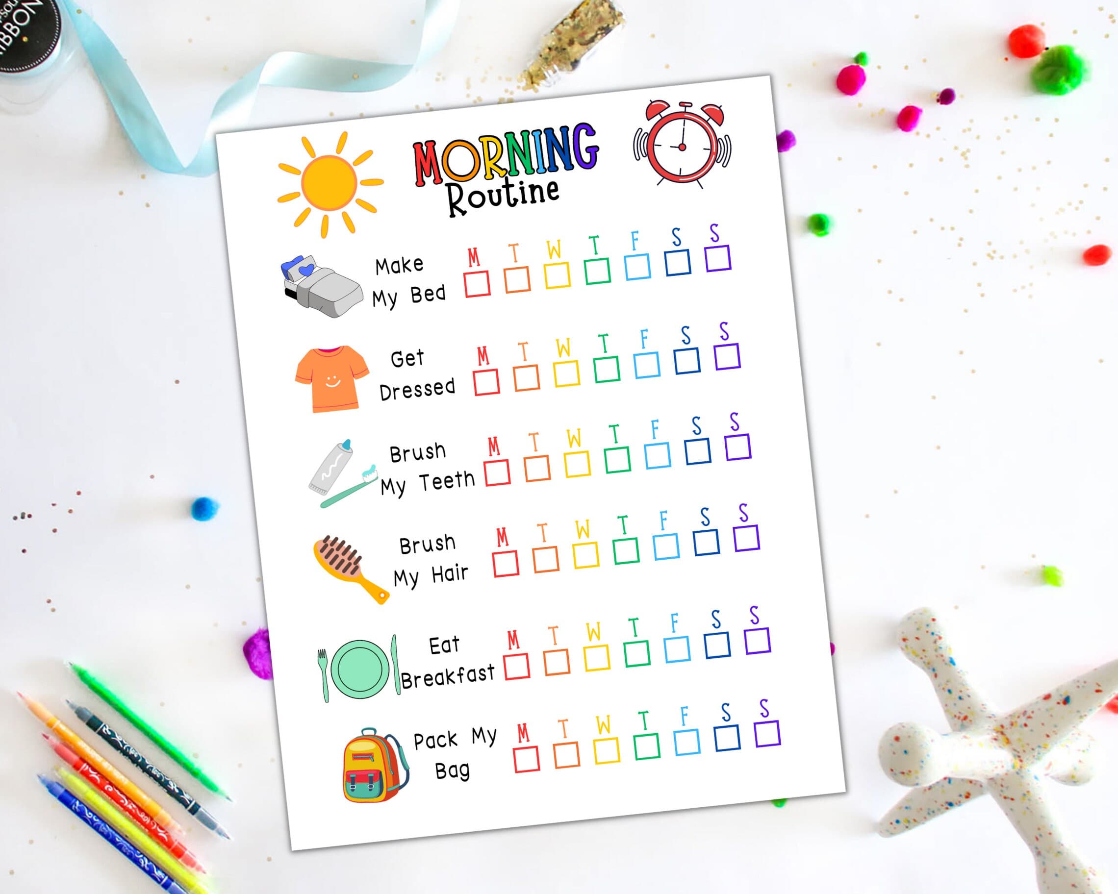 Kids Morning/Bedtime Checklist Printable, Kids Routine Chart, Checklist Template - image 5
