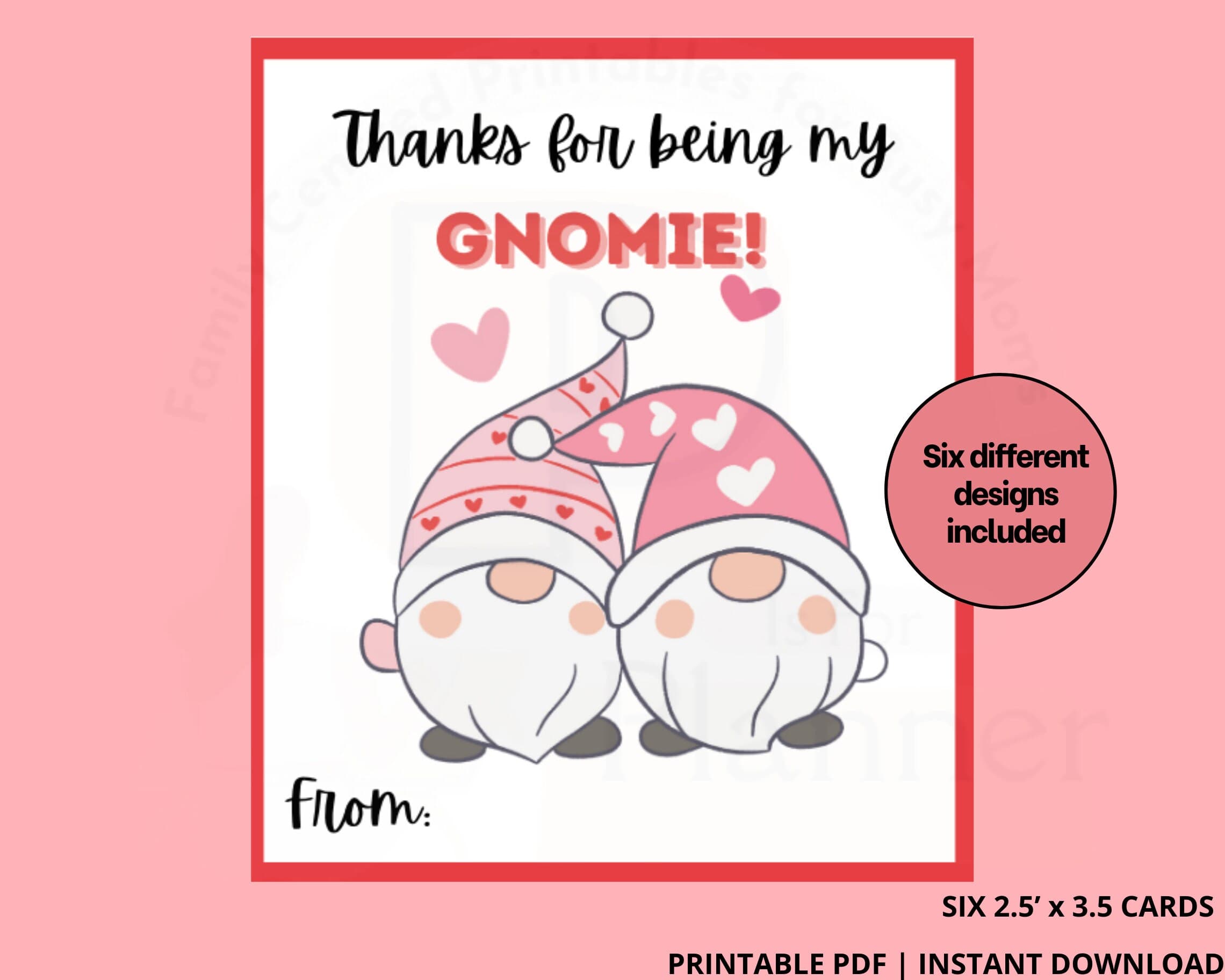 Gnome Valentines Cards, Printable Valentines, Classroom Valentines, Friendship cards,  Kids Activity, Valentines for school - image 5