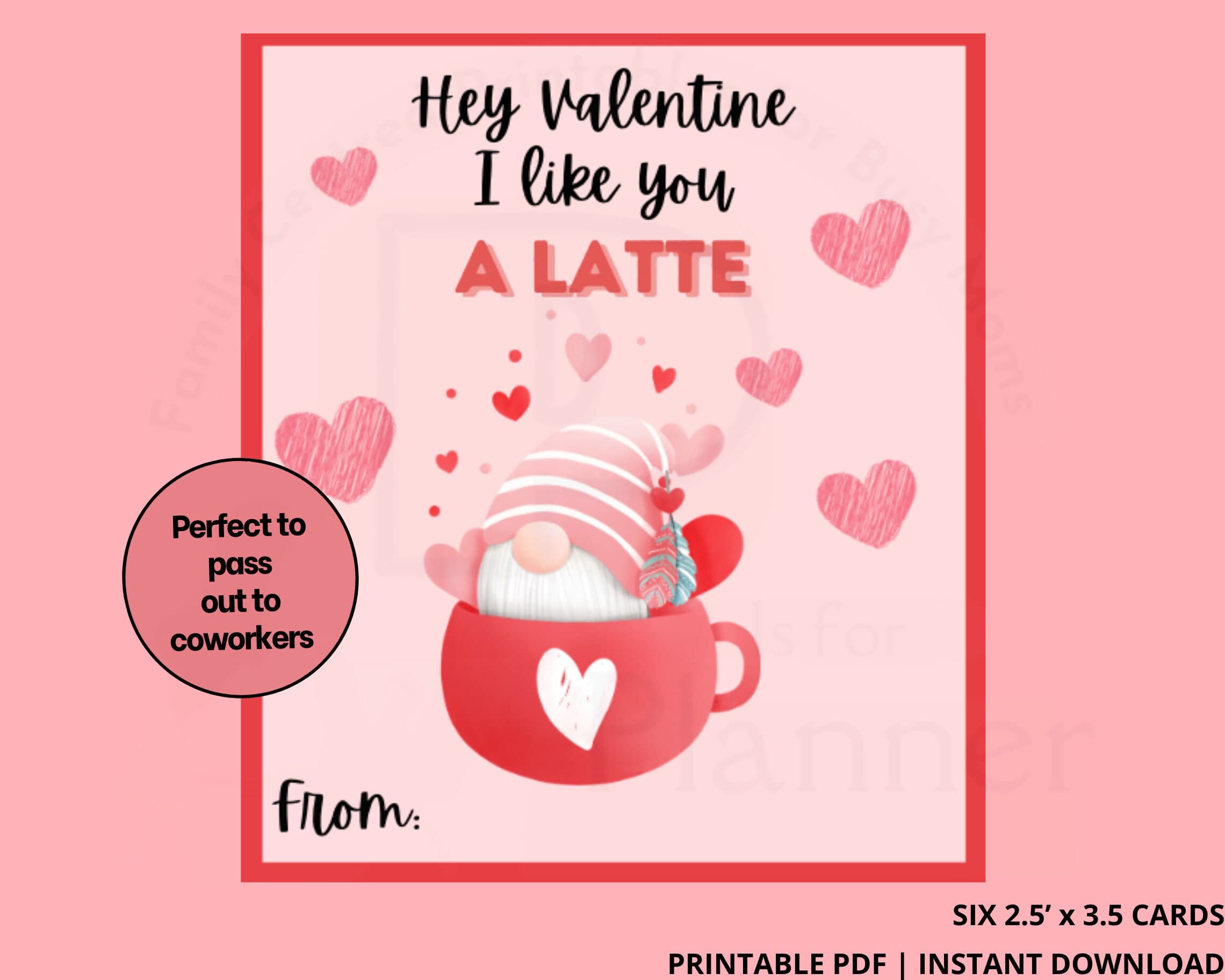 Gnome Valentines Cards, Printable Valentines, Classroom Valentines, Friendship cards,  Kids Activity, Valentines for school - image 4