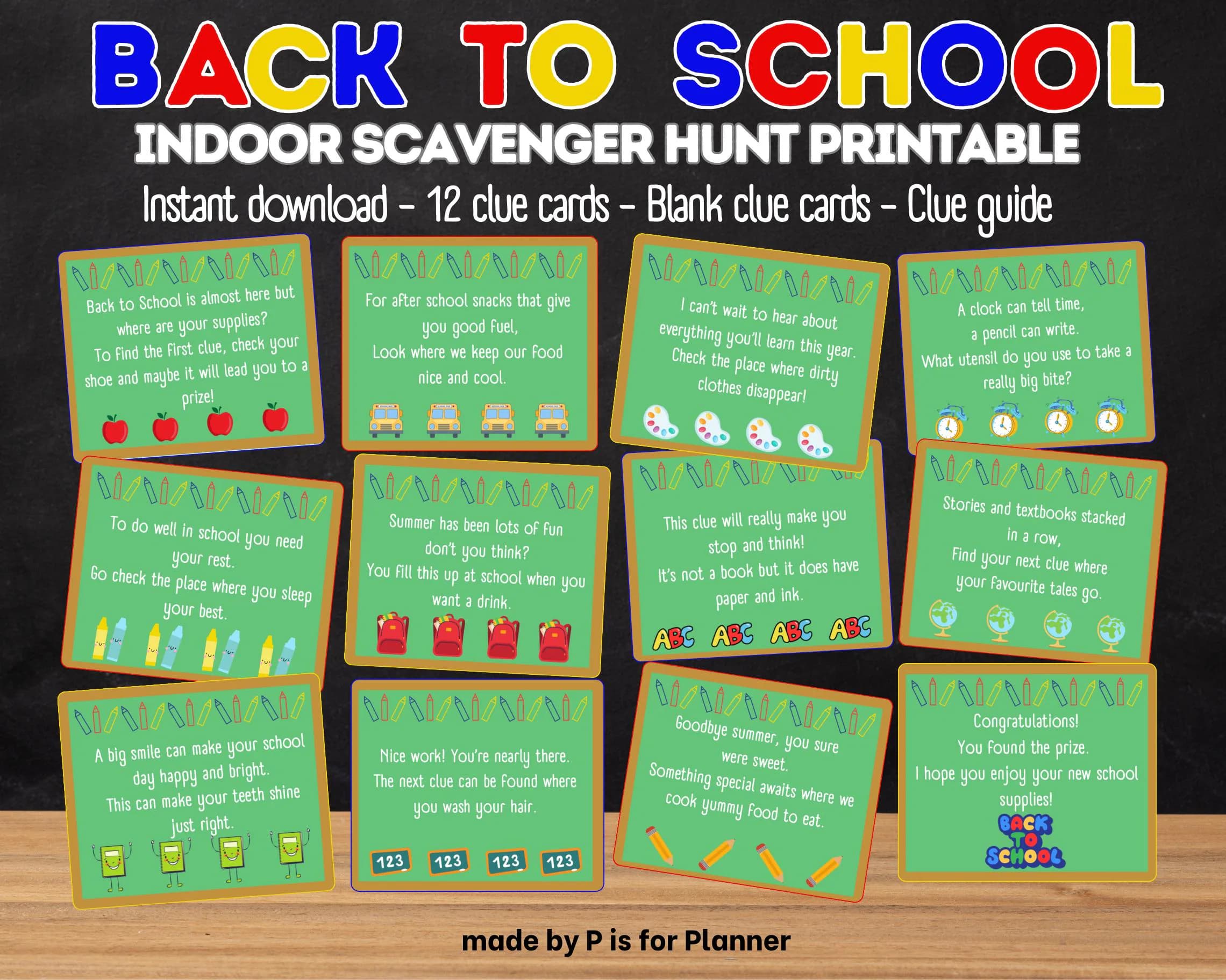 Back to School Scavenger Hunt for Kids, Indoor Treasure Hunt, Fun Back to School Game, Printable Kids Activity - image 2