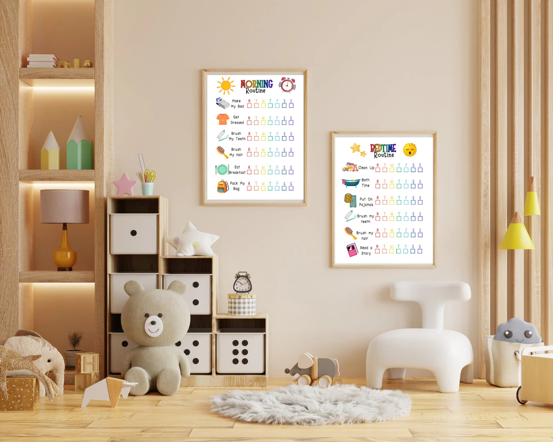 Kids Morning/Bedtime Checklist Printable, Kids Routine Chart, Checklist Template - image 4