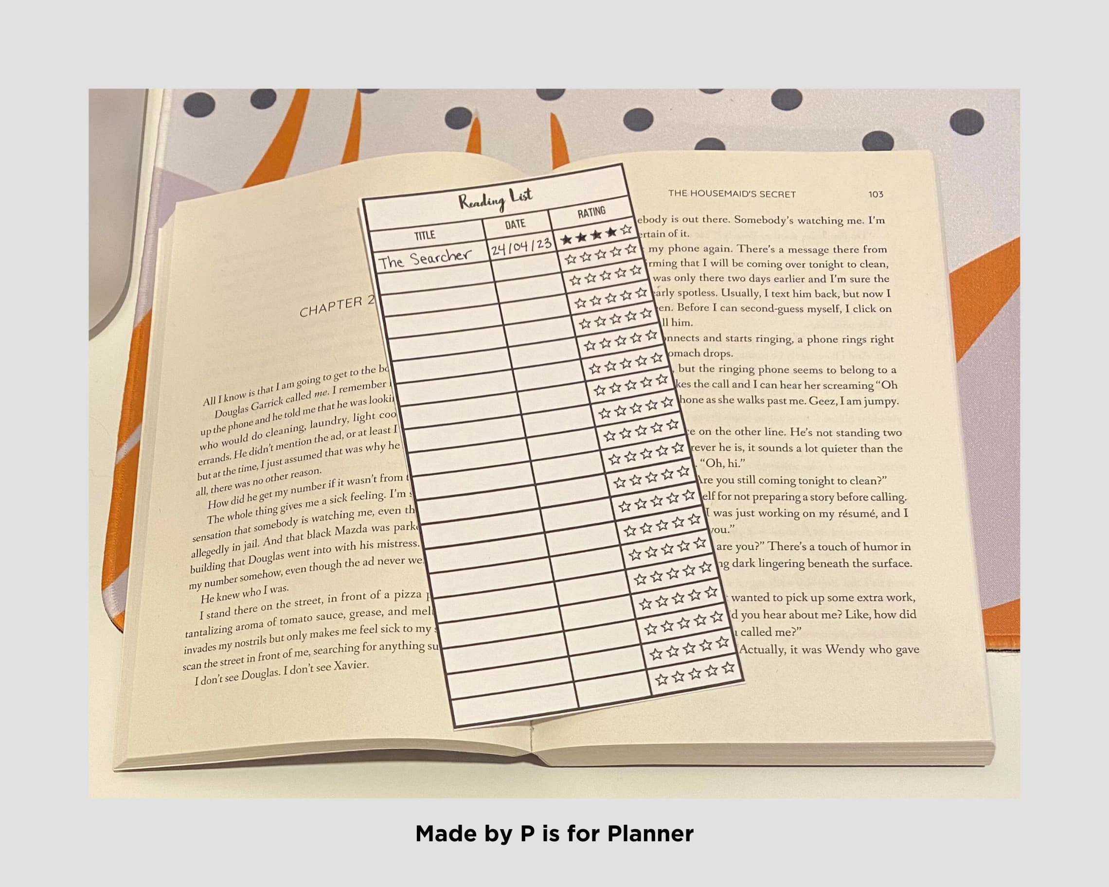 Printable Bookmark, Reading Log Tracker, Library Card Bookmark for Adults and Kids, Book Lover Gift - image 5