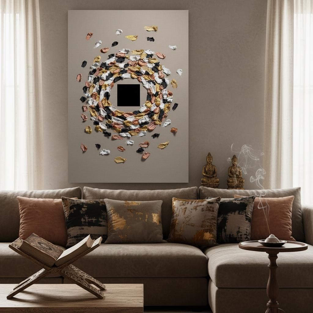 Kaaba Tawaaf Art Print | Gold, Copper, Black Islamic Decor - image 5