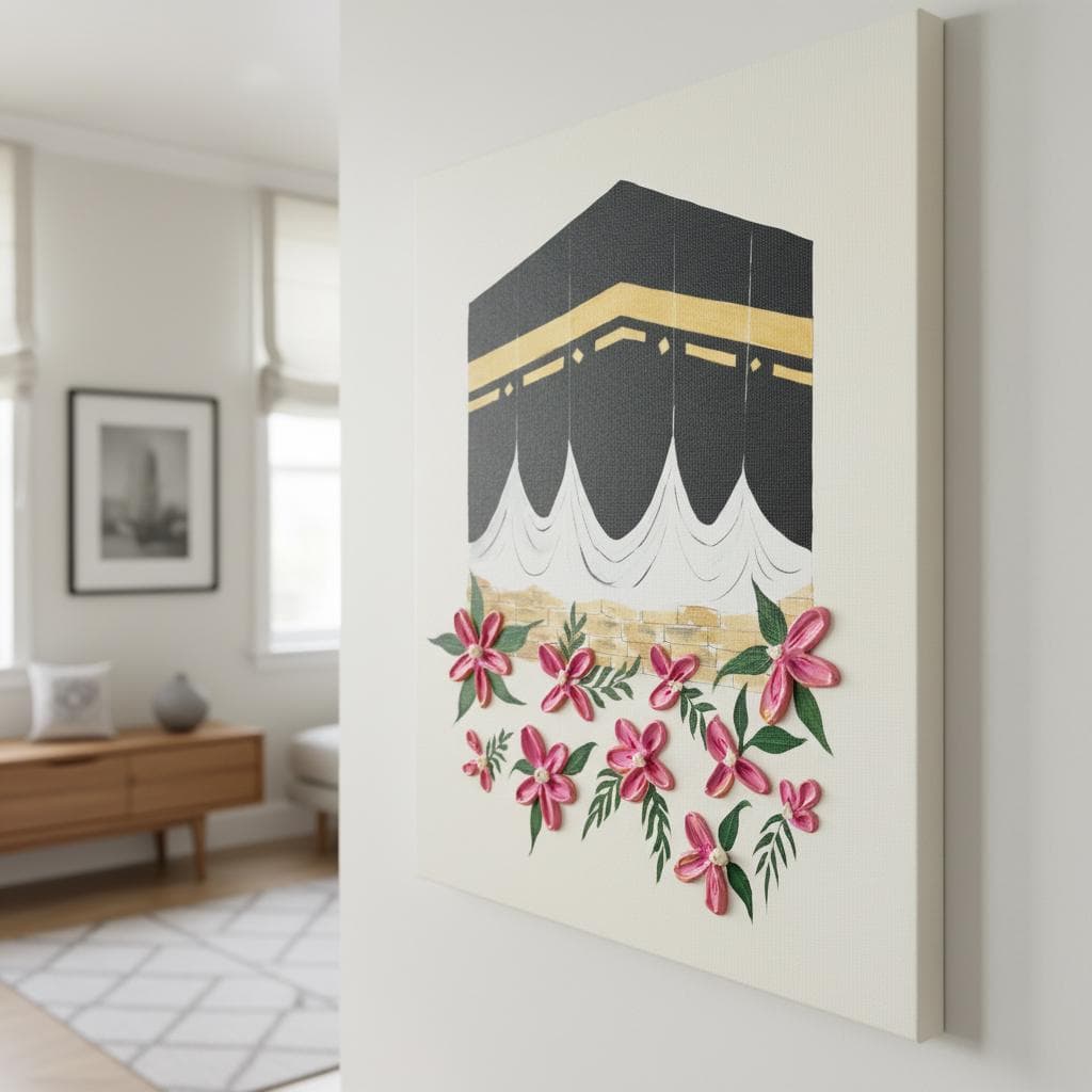 Floral Kaaba Art Print | Modern Islamic Wall Decor - image 5