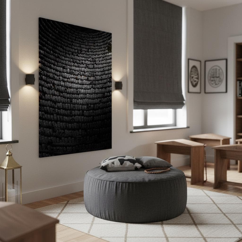 Black & White Kaaba Print, Minimalist Islamic Wall Art - image 4