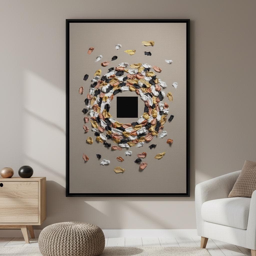 Kaaba Tawaaf Art Print | Gold, Copper, Black Islamic Decor