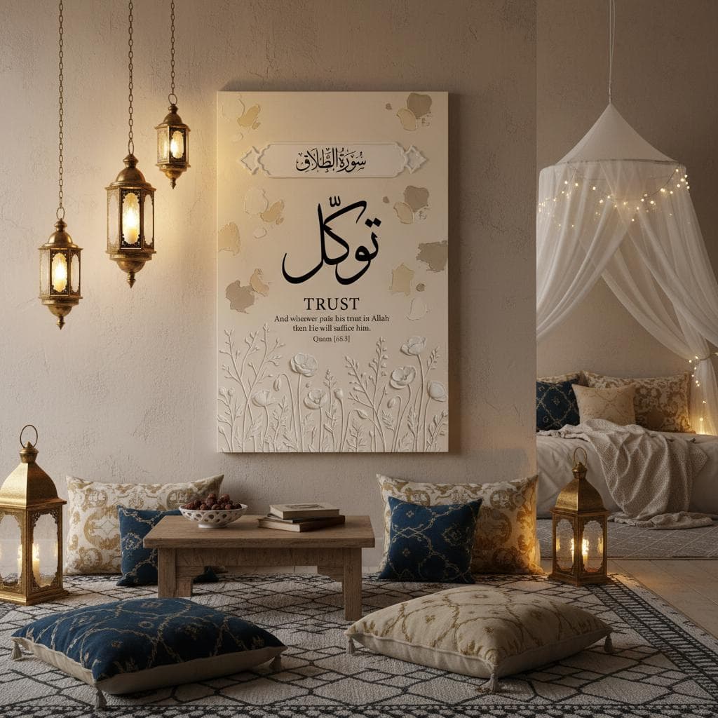 Tawakkul Islamic Calligraphy Print – "Trust in Allah" Quran Verse, Earthy Tones - image 5