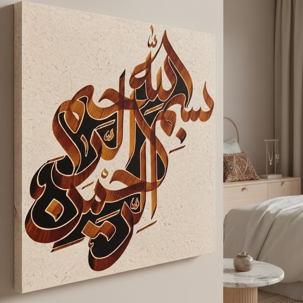Bismillah Arabic Calligraphy Art Print | Islamic Home Decor - image 2