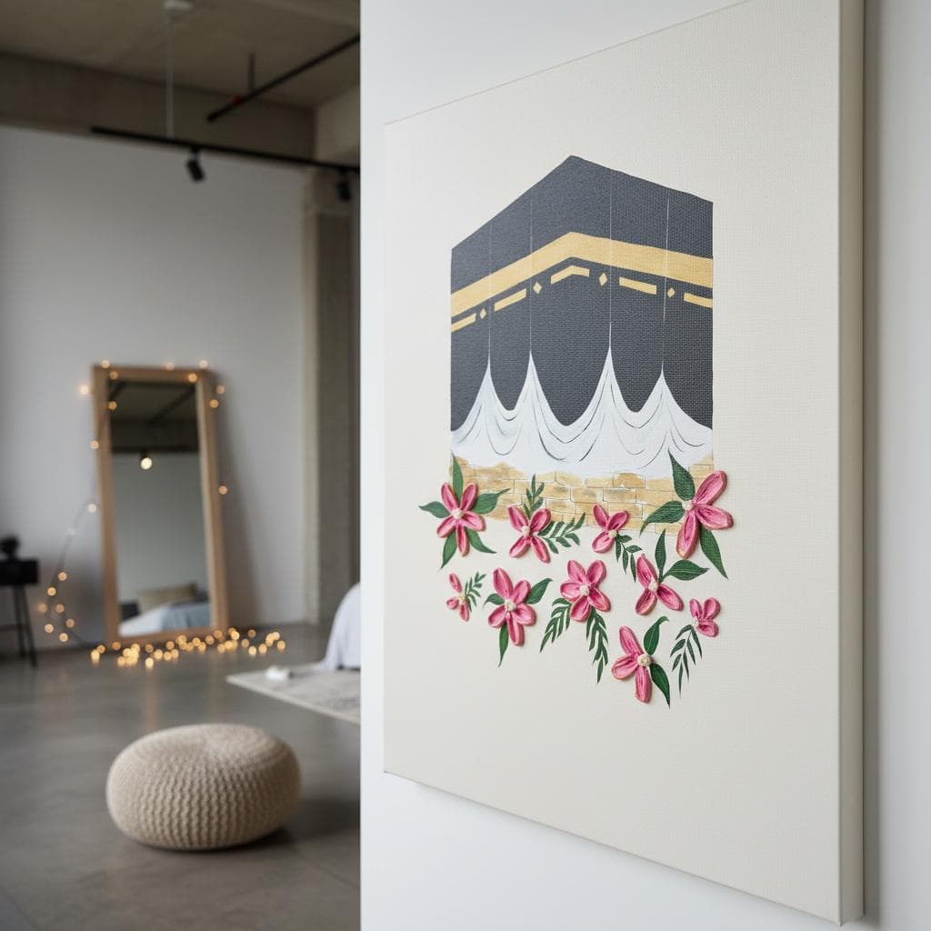 Floral Kaaba Art Print | Modern Islamic Wall Decor - image 3