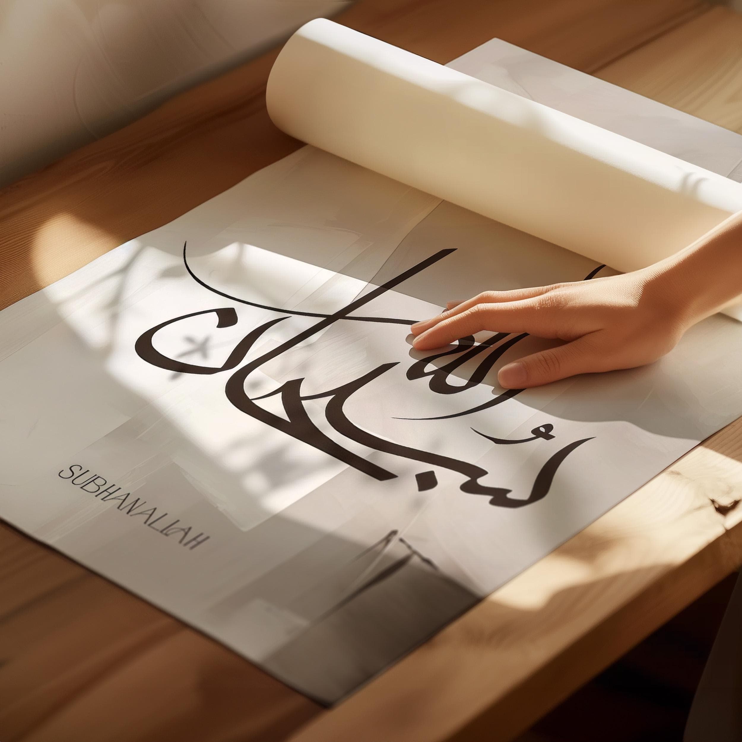 Islamic home decor: Set of 3 Subhanallah, Alhamdulillah, Allahu Akbar canvas prints.