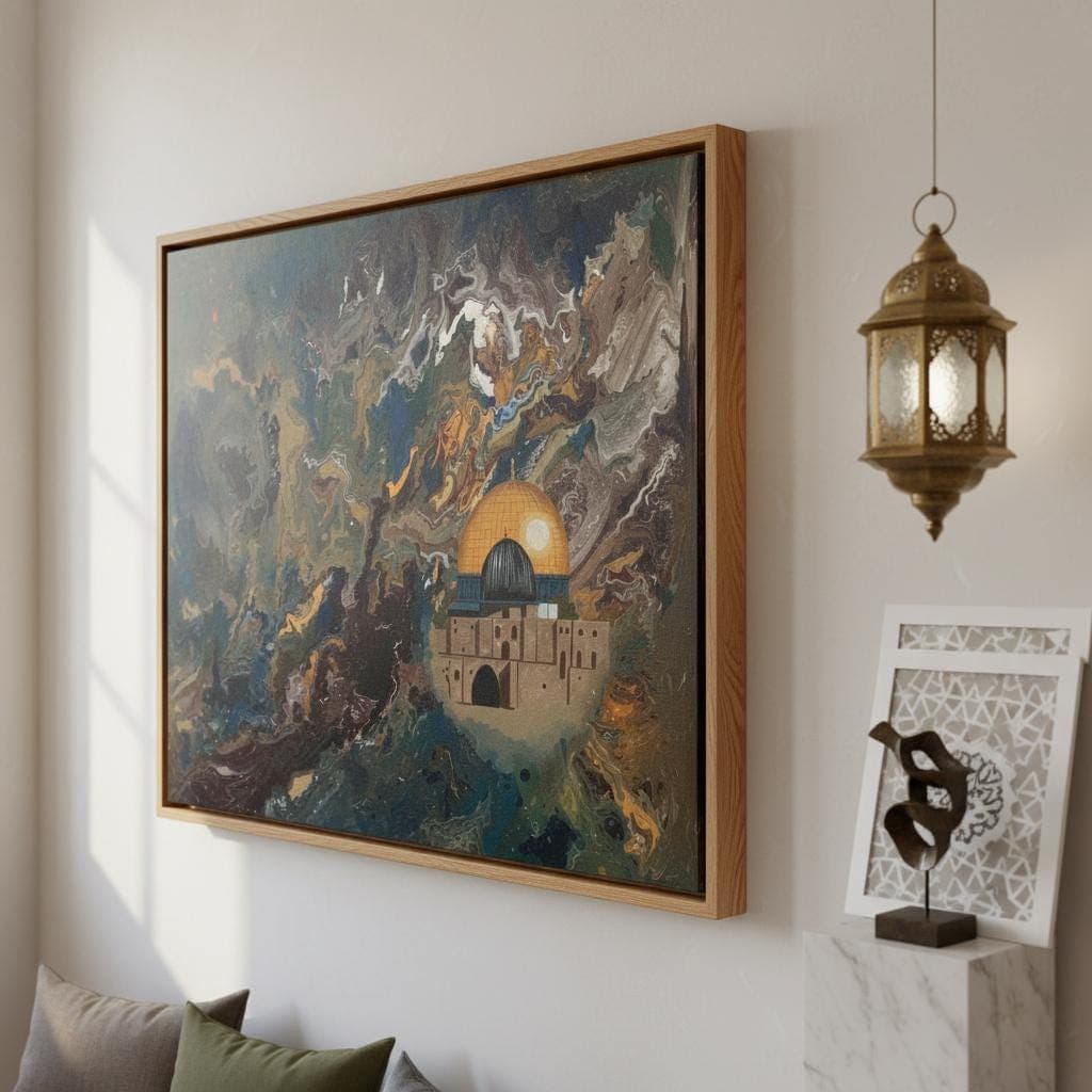 Abstract Dome of the Rock Art Print – Jerusalem Islamic Wall Decor - image 5