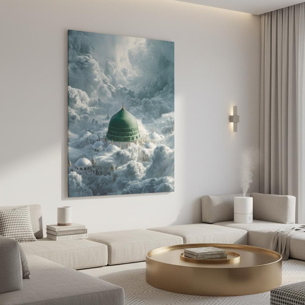 Madinah Mosque Art Print | Green Dome Islamic Wall Decor - image 5