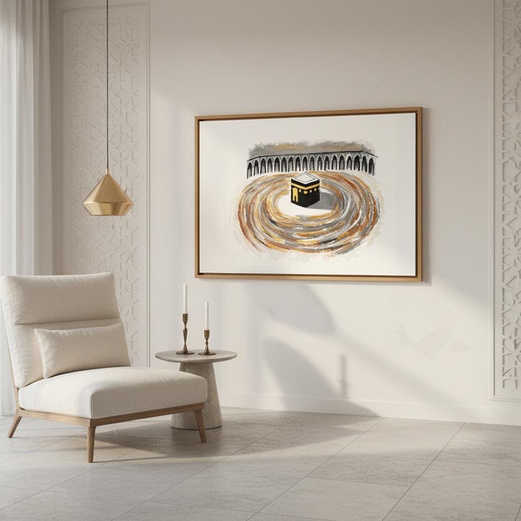 Kaaba Abstract Art Print | Modern Islamic Home Decor