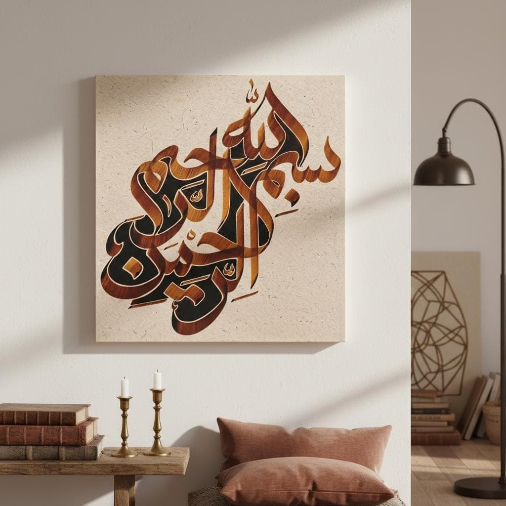 Bismillah Arabic Calligraphy Art Print | Islamic Home Decor - image 3