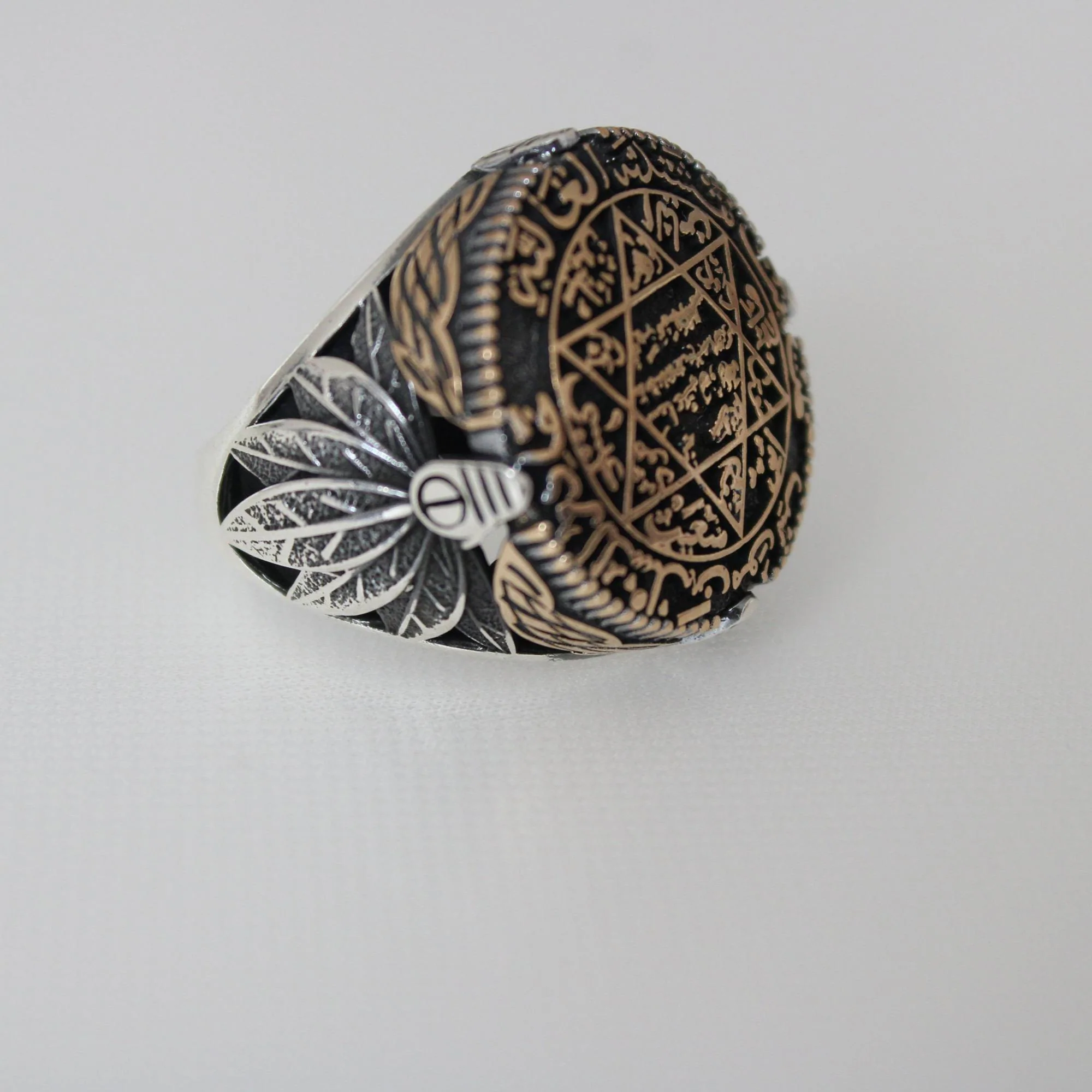 Handmade Sterling Silver Seal Of Solomon Ring, Gift For Him