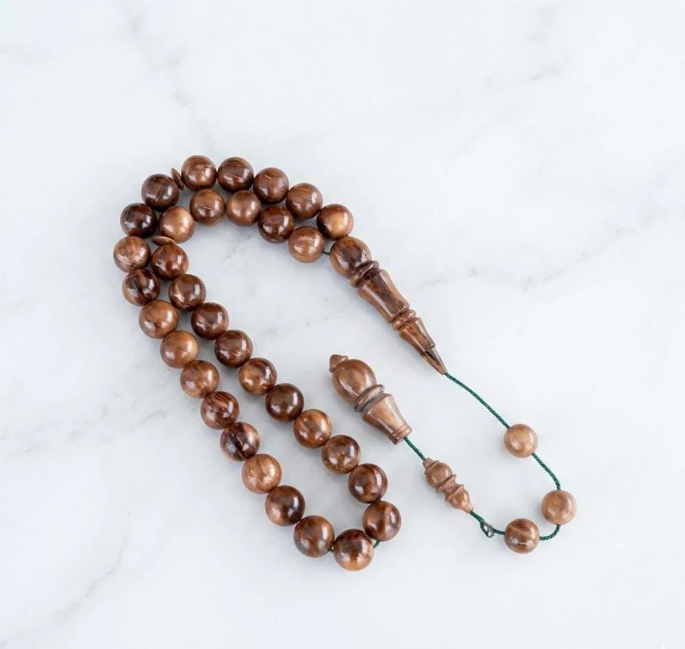 Genuine Kuka Fruit Seed Tasbih, 33 Prayer Beads, Rosary, 10mm Large Beads, Islamic Misbaha