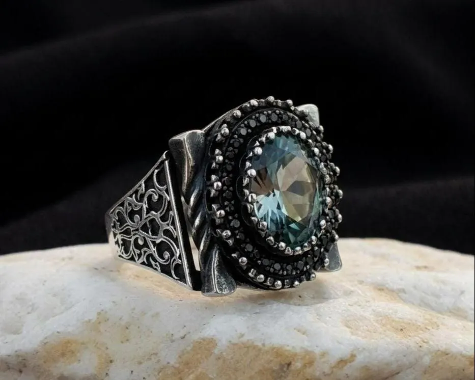 Handmade Mystic Topaz Sterling Silver Ring, Turkish Design