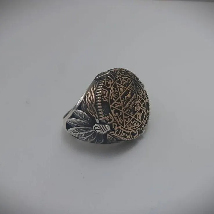 Handmade Sterling Silver Seal Of Solomon Ring, Gift For Him - image 2