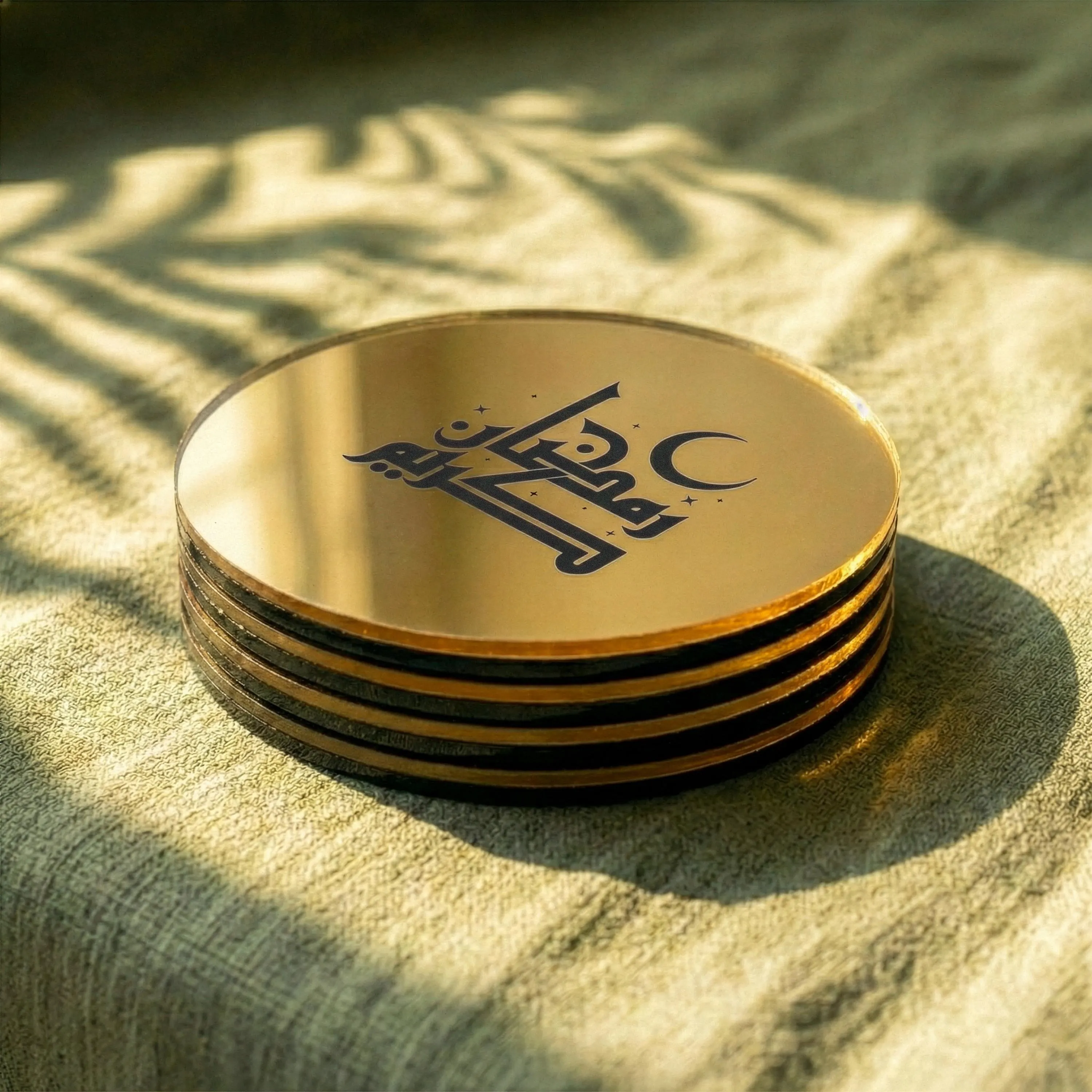 Ramadan Kareem Engraved Coasters Islamic Table Decor Ramadan Decoration Eid Mubarak Gifts - image 2