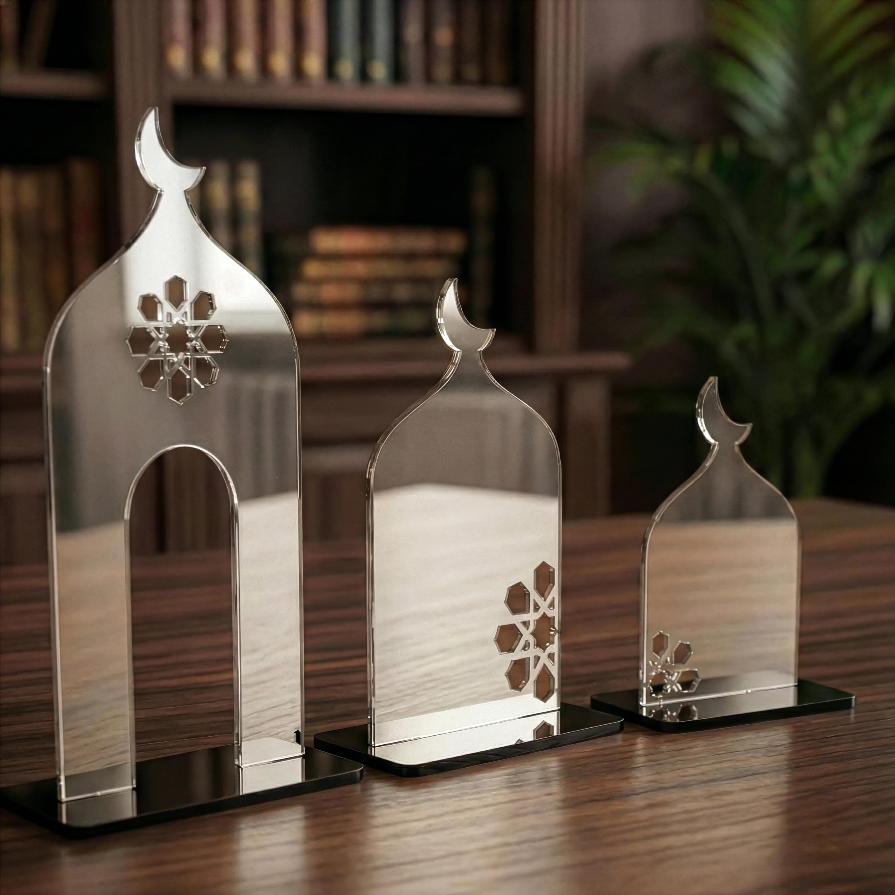 Ramadan Minaret Set Islamic Home Decor Acrylic Mosque Stand Ramadan Table Decorations Muslim Housewarming