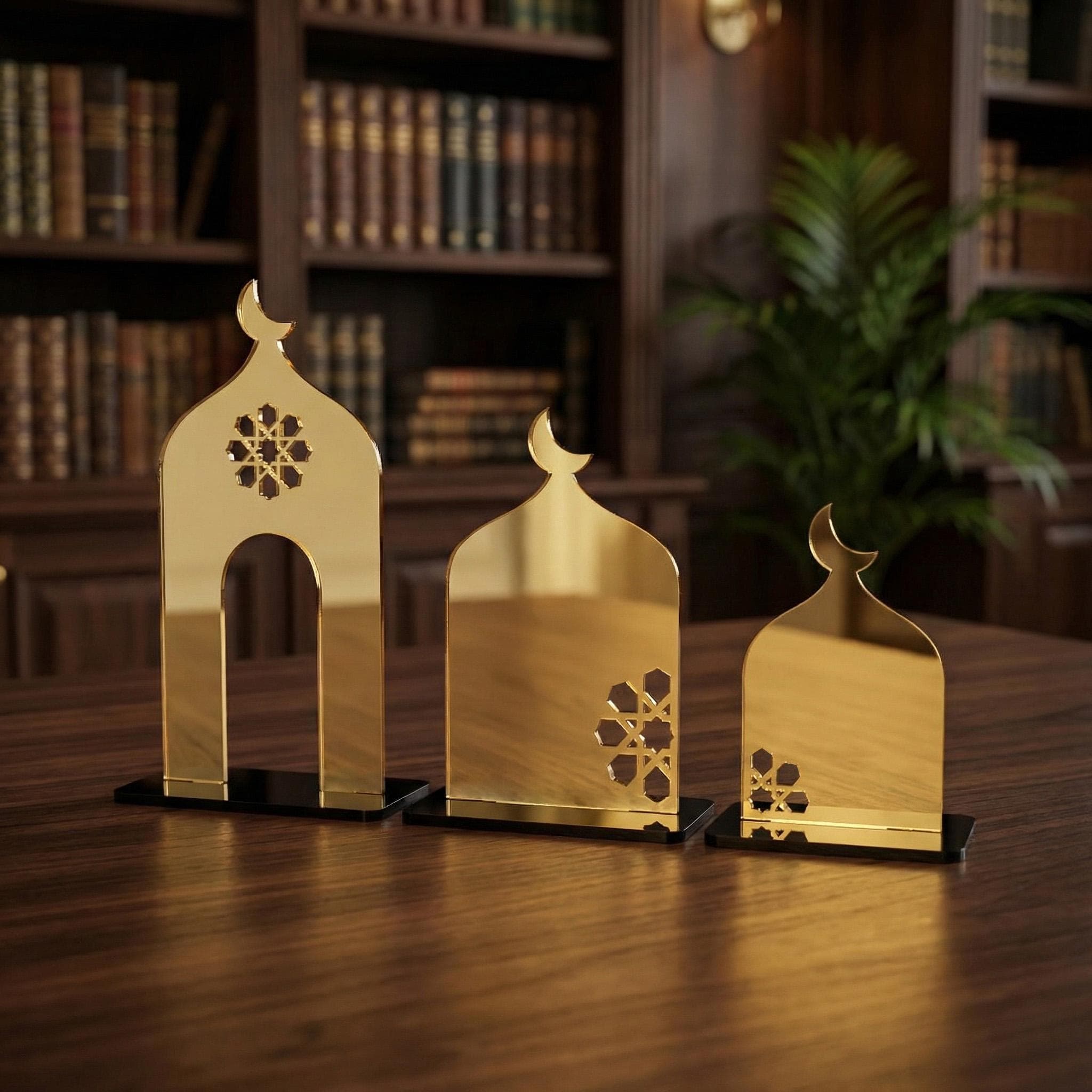 Ramadan Minaret Set Islamic Home Decor Acrylic Mosque Stand Ramadan Table Decorations Muslim Home Accent - image 5
